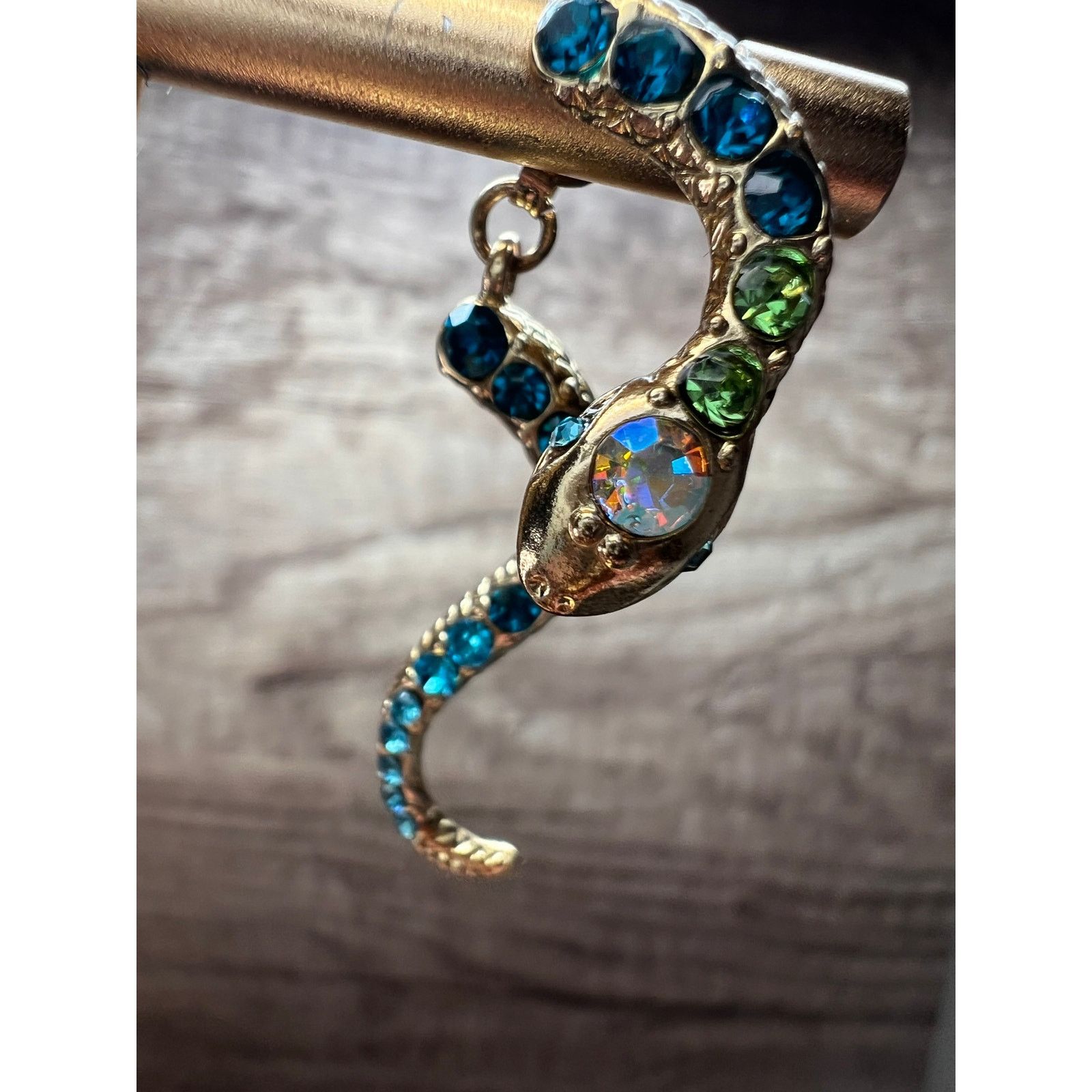 Betsey Johnson Betsey Johnson Gold-Tone Pavé Crystal Snake Earrings Size ONE SIZE - 7 Thumbnail