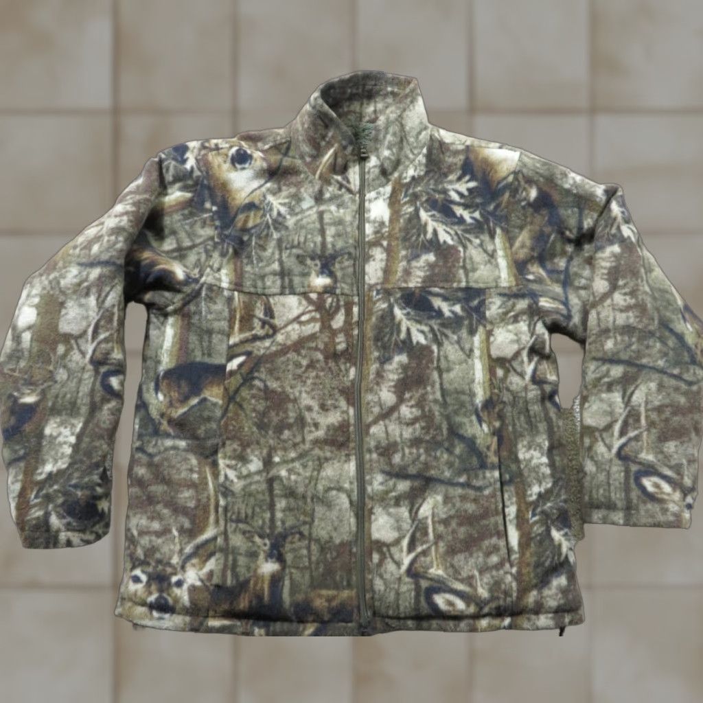 Vintage Maxxsel Sherpa Lined Camo Jacket Zip-up Deer Hunting Heavy Warm L Winter Coat Size US L / EU 52-54 / 3 - 1 Thumbnail
