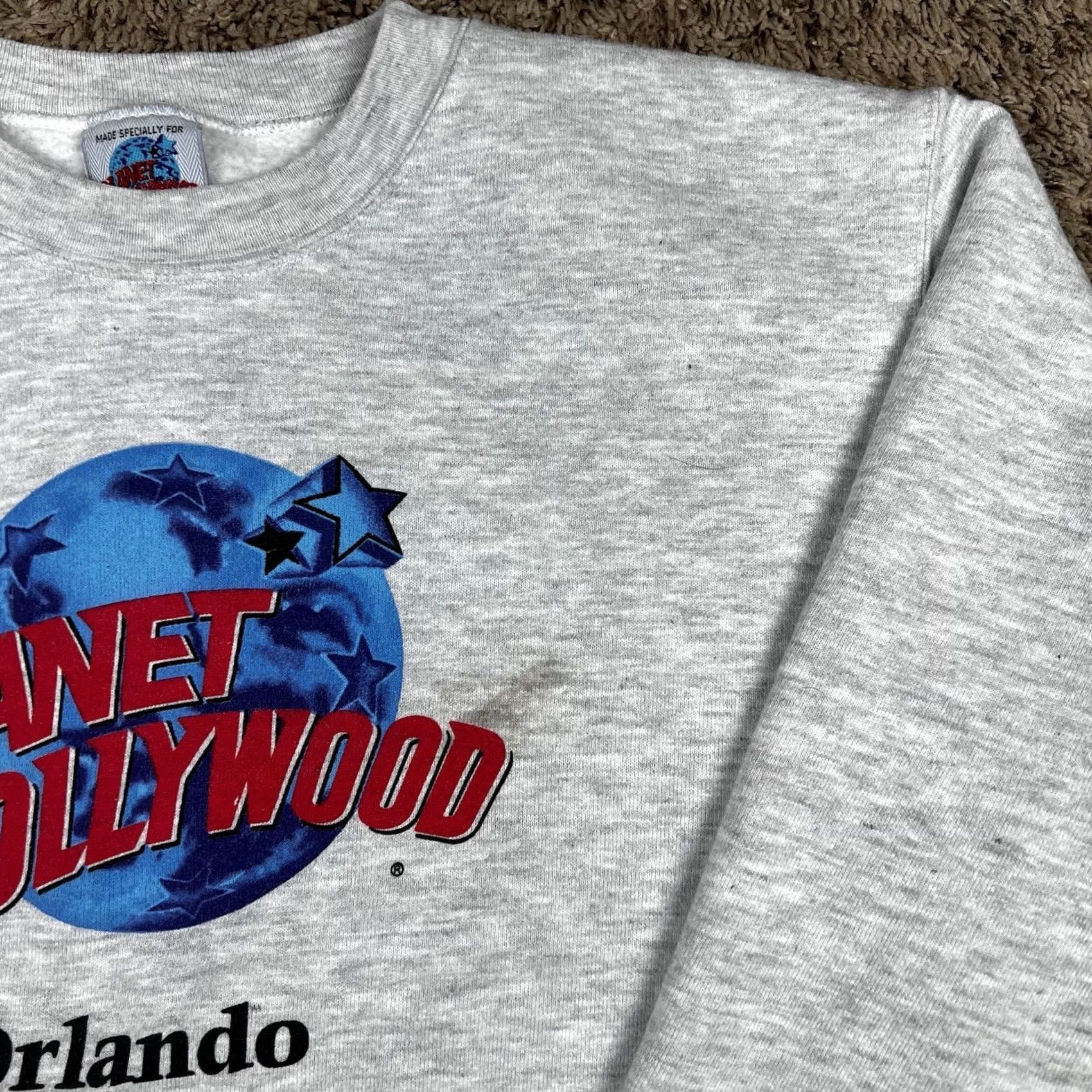 Planet Hollywood VINTAGE Planet Hollywood Orlando Graphic Crewneck Sweatshirt M Unisex Adults Gray 90s Graphic Print Size US M / EU 48-50 / 2 - 4 Thumbnail