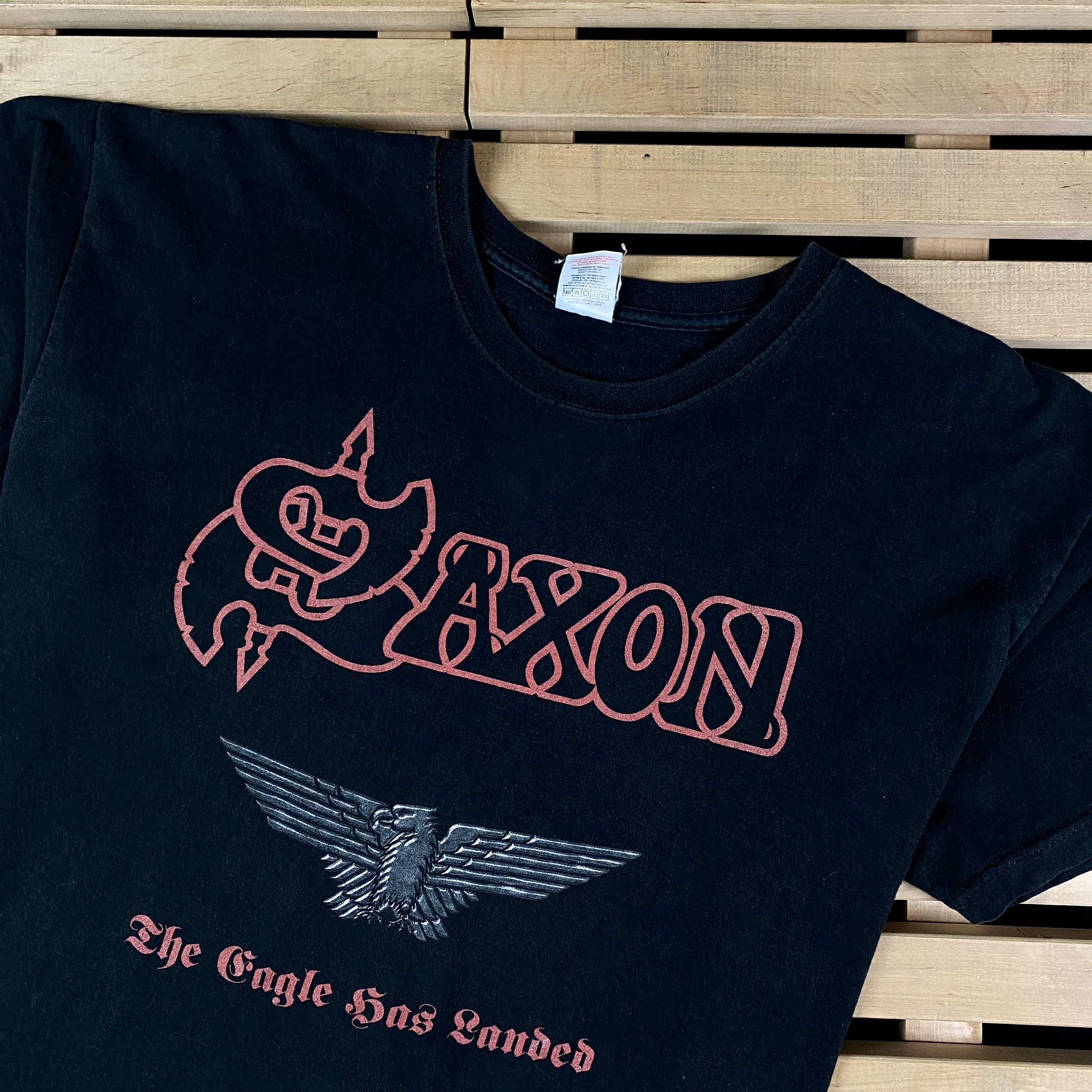 Band Tees × Vintage Mens T-Shirt Saxon Eagle Vintage Size XL Size US XL / EU 56 / 4 - 2 Thumbnail
