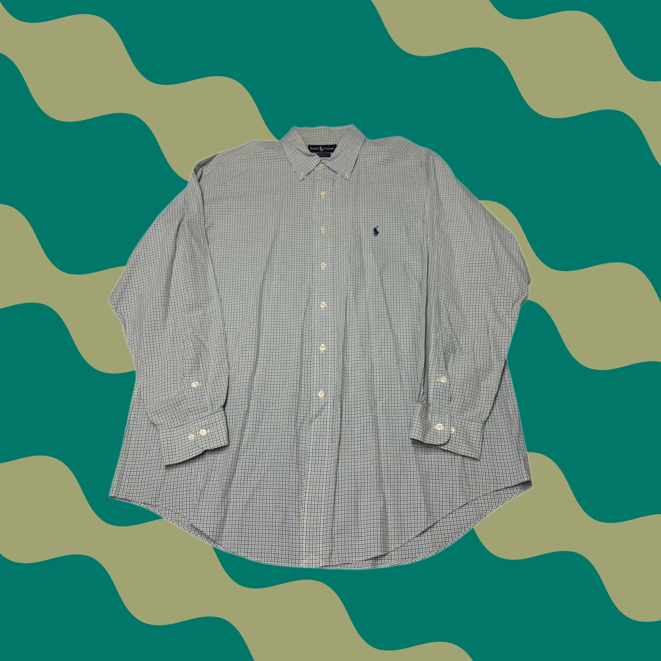 Ralph Lauren Ralph Lauren Yarmouth Mens Dress Shirt Button-Down 17 34/35 Multicolor Check 100% Cotton Long Sleeve Button Cuff Barrel Cuff Embroidered Pony Size US XL / EU 56 / 4 - 1 Thumbnail