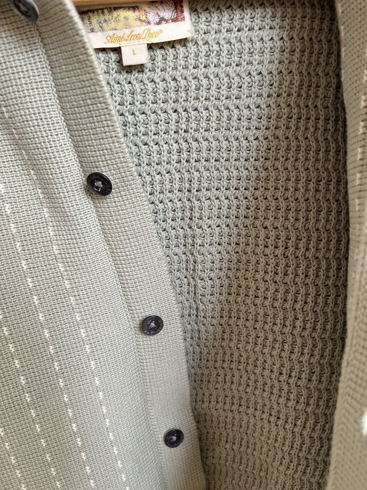 Aime Leon Dore Aime Leon Dore Pinstripe Polo Cardigan Size US L / EU 52-54 / 3 - 3 Thumbnail