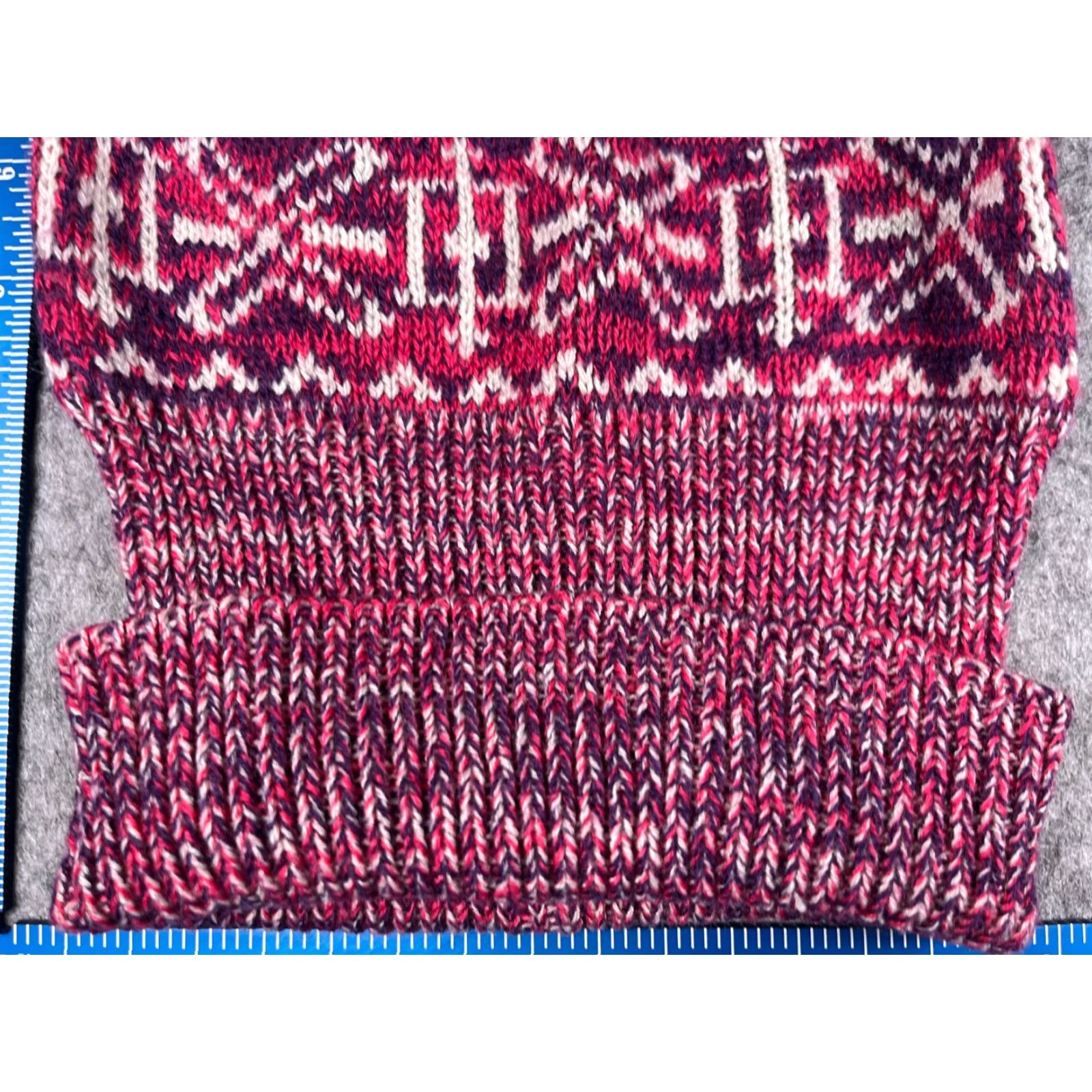 Vintage Mixit Beanie Toque Women One Size Pink Knit Acrylic Blend Geometric Ski Mens Size ONE SIZE - 2 Thumbnail