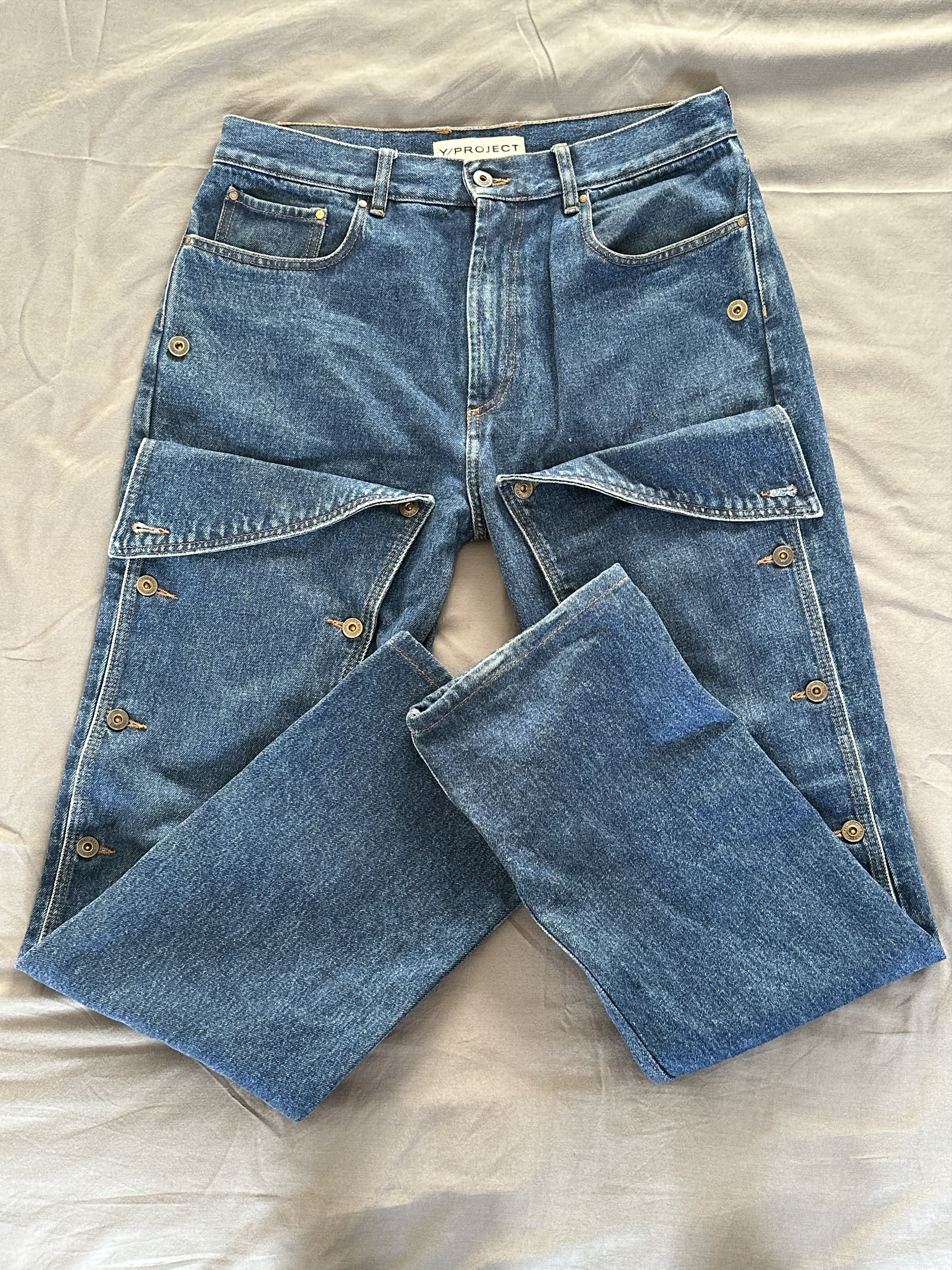 Y/Project Blue Y/Project Button Jeans with Detachable Panel Size US 32 / EU 48 - 1 Thumbnail