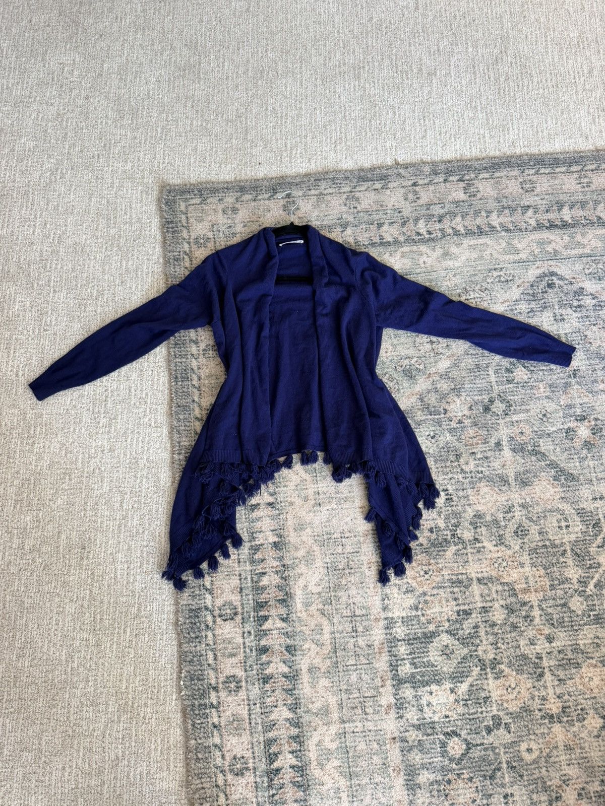 Oscar De La Renta Oscar de la Renta navy blue open front tassel sweater O/S Size M / US 6-8 / IT 42-44 - 11 Thumbnail