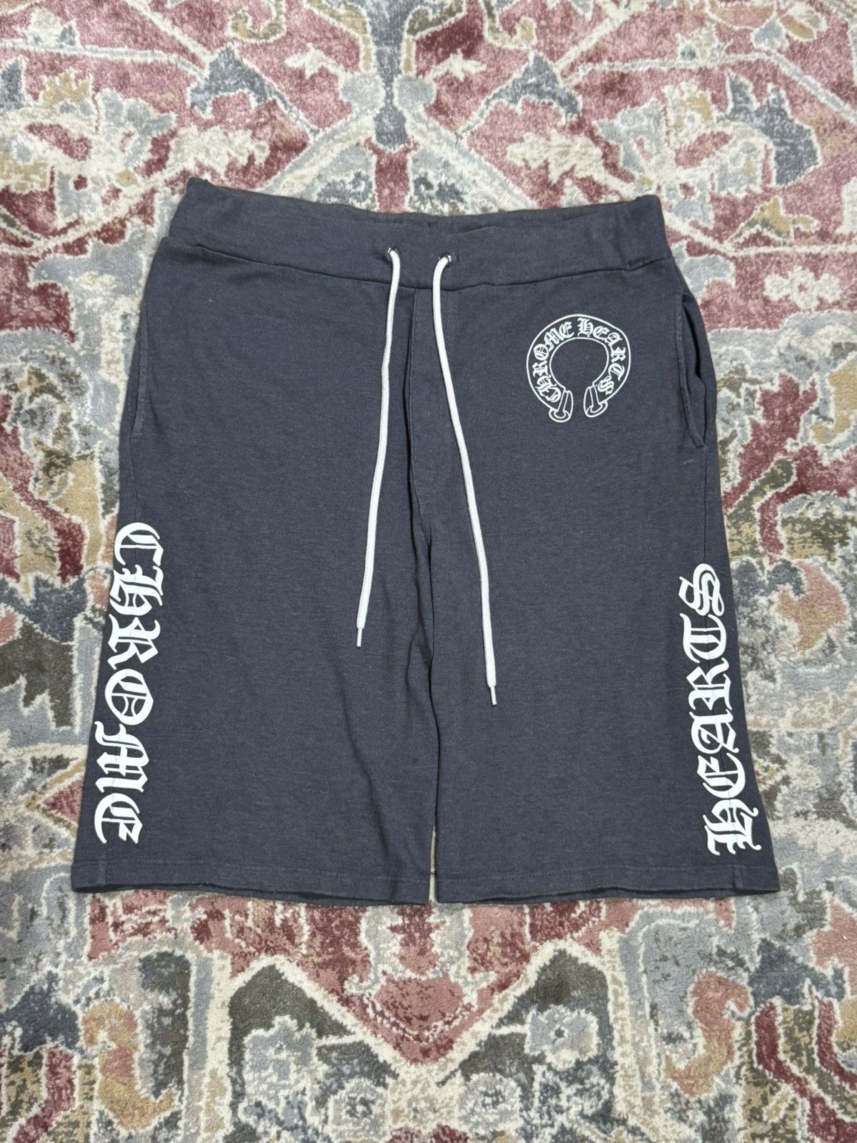 Chrome Hearts Chrome Hearts Y Not Leather Patch Sweat Shorts Grey