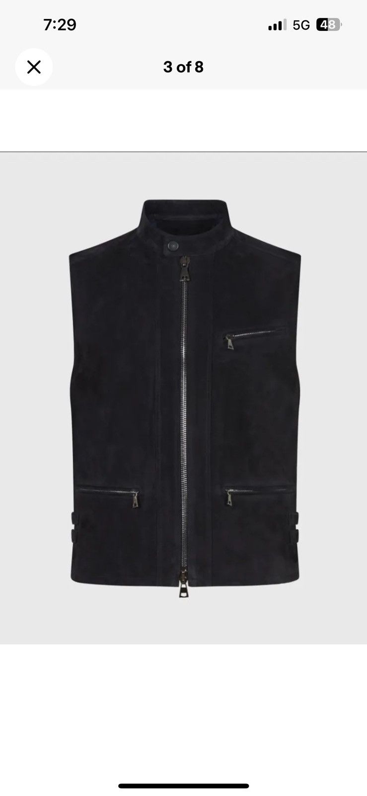 John Varvatos Goat suede Biker Moto vest. 48 Size US M / EU 48-50 / 2 - 3 Thumbnail