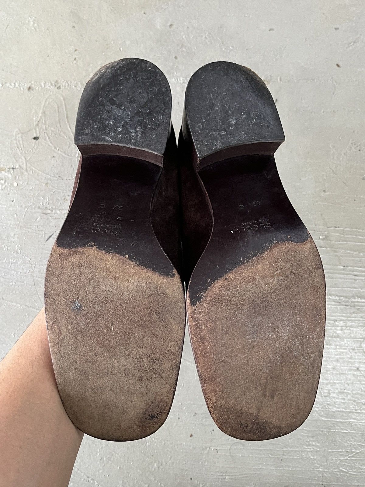 Gucci Vintage Gucci Tom Ford Era Horsebit Suede Leather Loafers Size US 7 / IT 37 - 8 Thumbnail