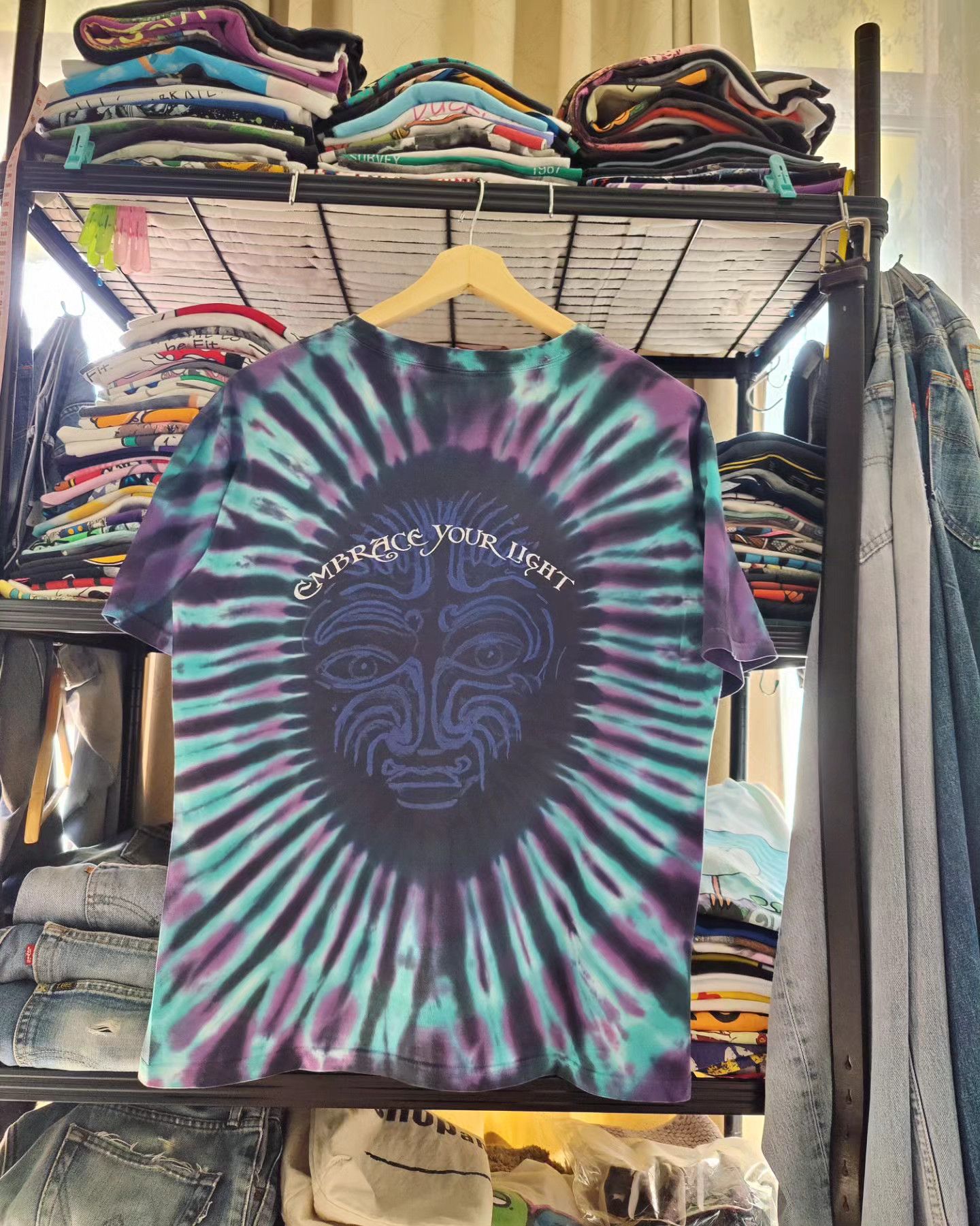 Band Tees × Vintage vintage Tie-dye Santana - Embrace Your Light Size US M / EU 48-50 / 2 - 2 Thumbnail