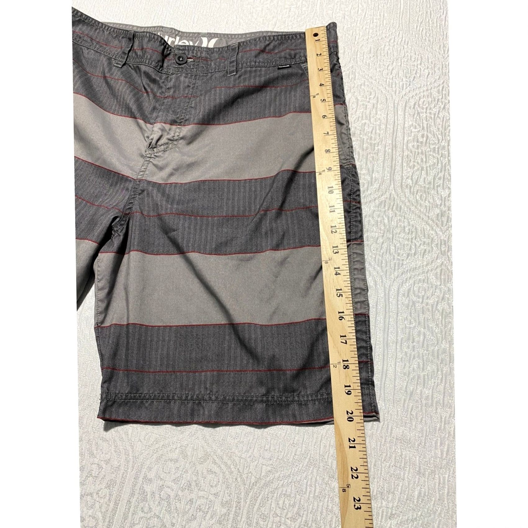 Hurley Hurley Mens Gray Striped Herringbone Board Shorts Size 36 MWS0000710 Surfing Beach Walk Shorts Size US 36 / EU 52 - 7 Thumbnail