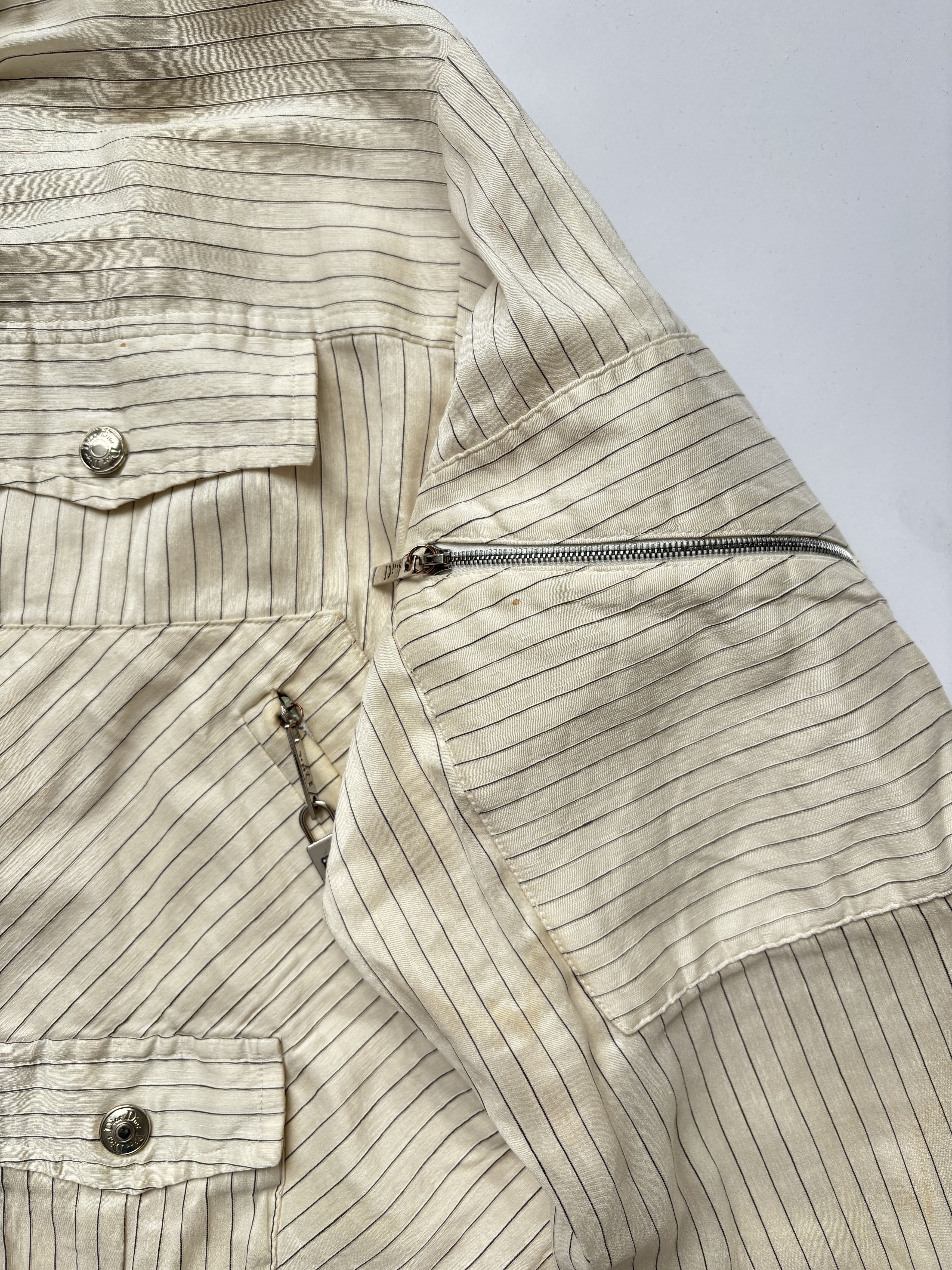 Dior ⚡️QUICK SALE⚡️Dior Cream and Black Pinstriped Bomber Size US S / EU 44-46 / 1 - 7 Thumbnail