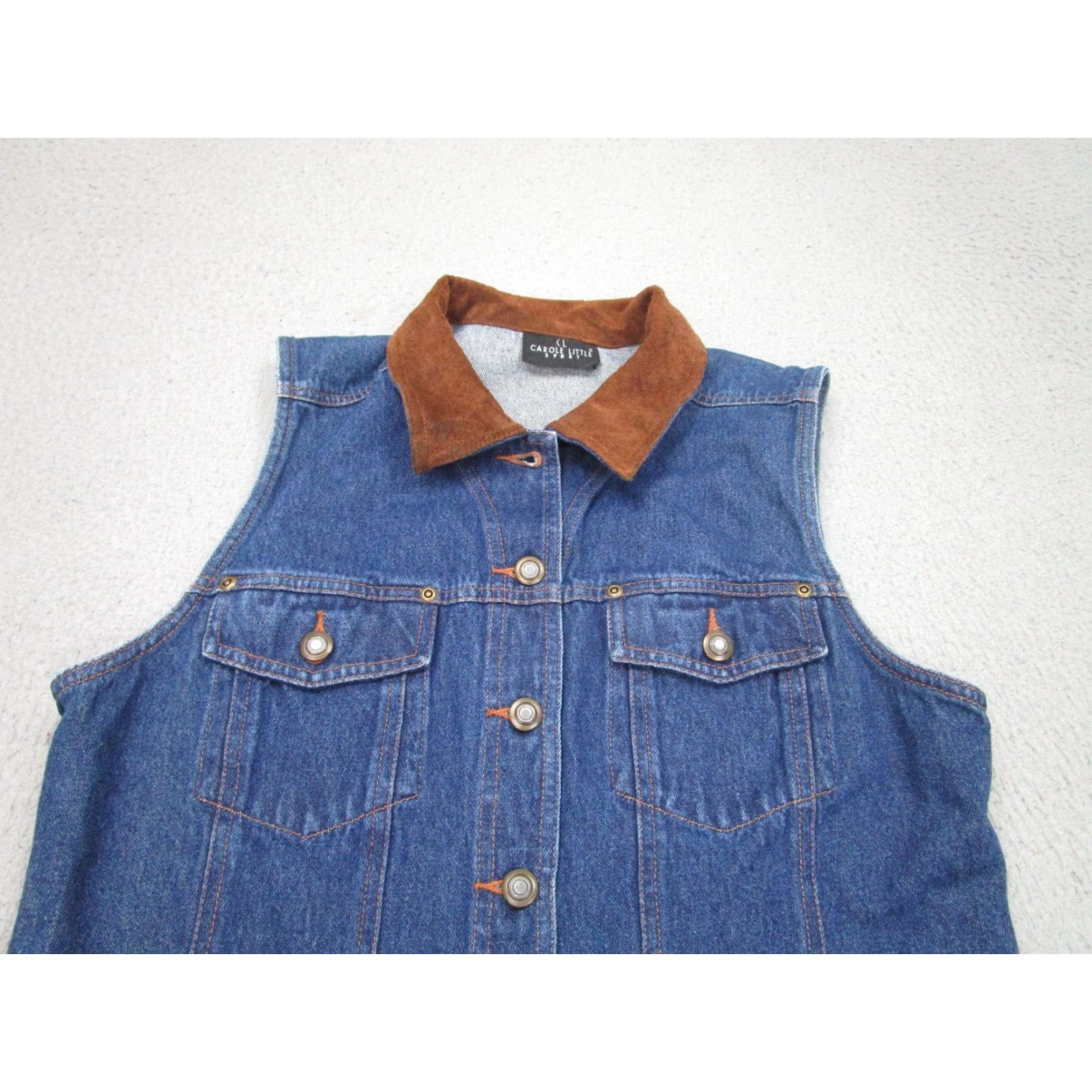 Vintage VINTAGE Carole Little Western Cowgirl Denim Midi Dress Blue Womens S Size S / US 4 / IT 40 - 2 Thumbnail