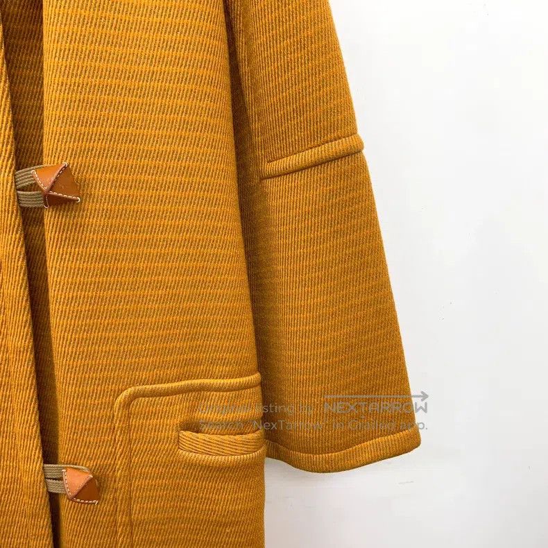 Hermes Hermes Orange cashmere hooded belt long-sleeve coat Size XXS / US 00 / IT 34 - 4 Thumbnail