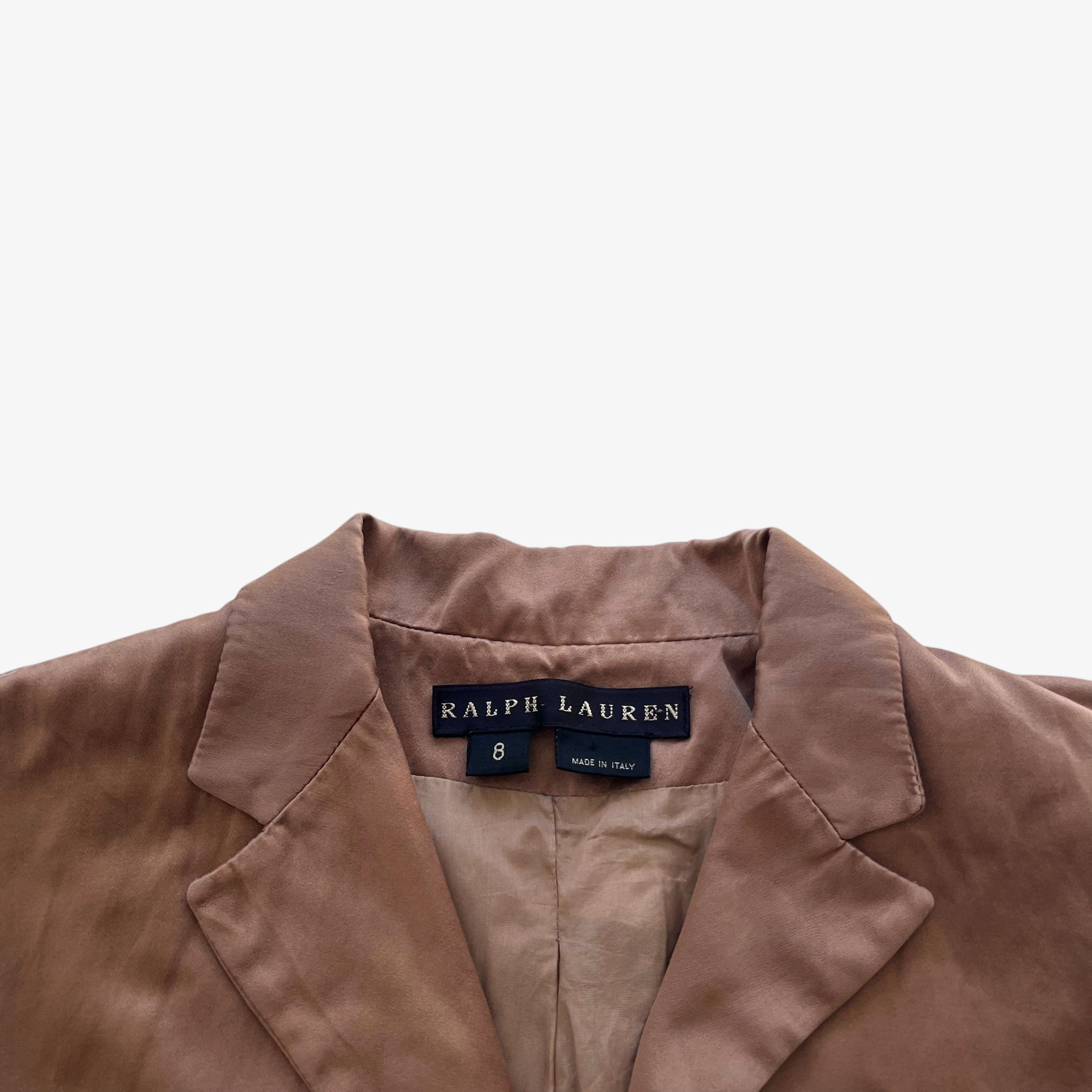 Ralph Lauren Vintage 90s Women's Ralph Lauren Silk Blend Beige Blazer Size S / US 4 / IT 40 - 2 Thumbnail
