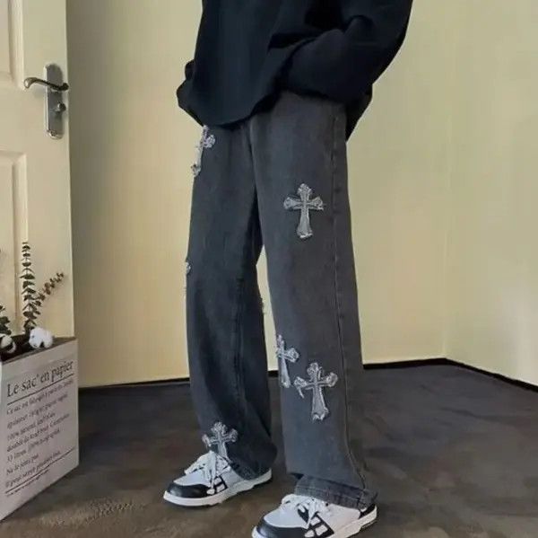 Japanese Brand Hirose x Yuki High street cross patch embroidered jeans Size US 32 / EU 48 - 4 Thumbnail