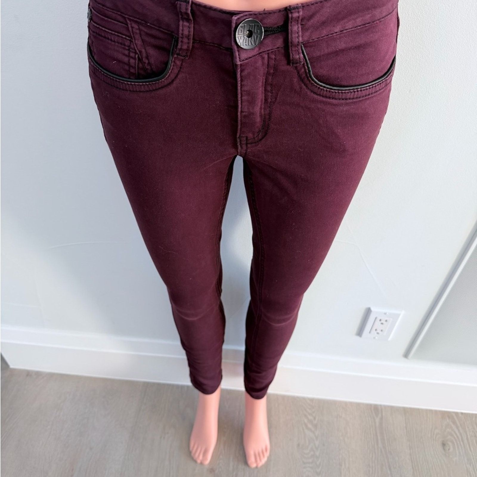 Other New Y2K Burgundy Maroon Jeans with Lace-Up Detail size 25 Size 25" / US 0 / IT 36 - 5 Thumbnail
