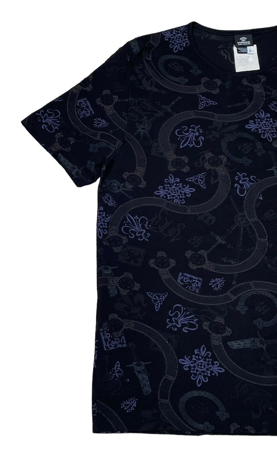 Designer × Versace × Vintage Vintage Brand Versace Jeans Couture T-Shirt Full Print 2000s Size US L / EU 52-54 / 3 - 4 Thumbnail