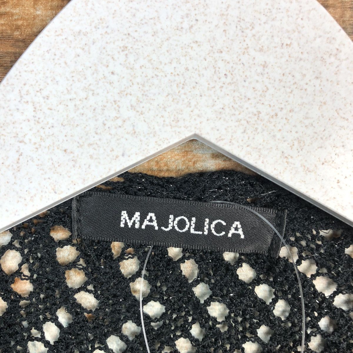 Homespun Knitwear × Japanese Brand Majolica Black Cardigan crochet meshnet Knitwear #A1350 Size M / US 6-8 / IT 42-44 - 9 Thumbnail