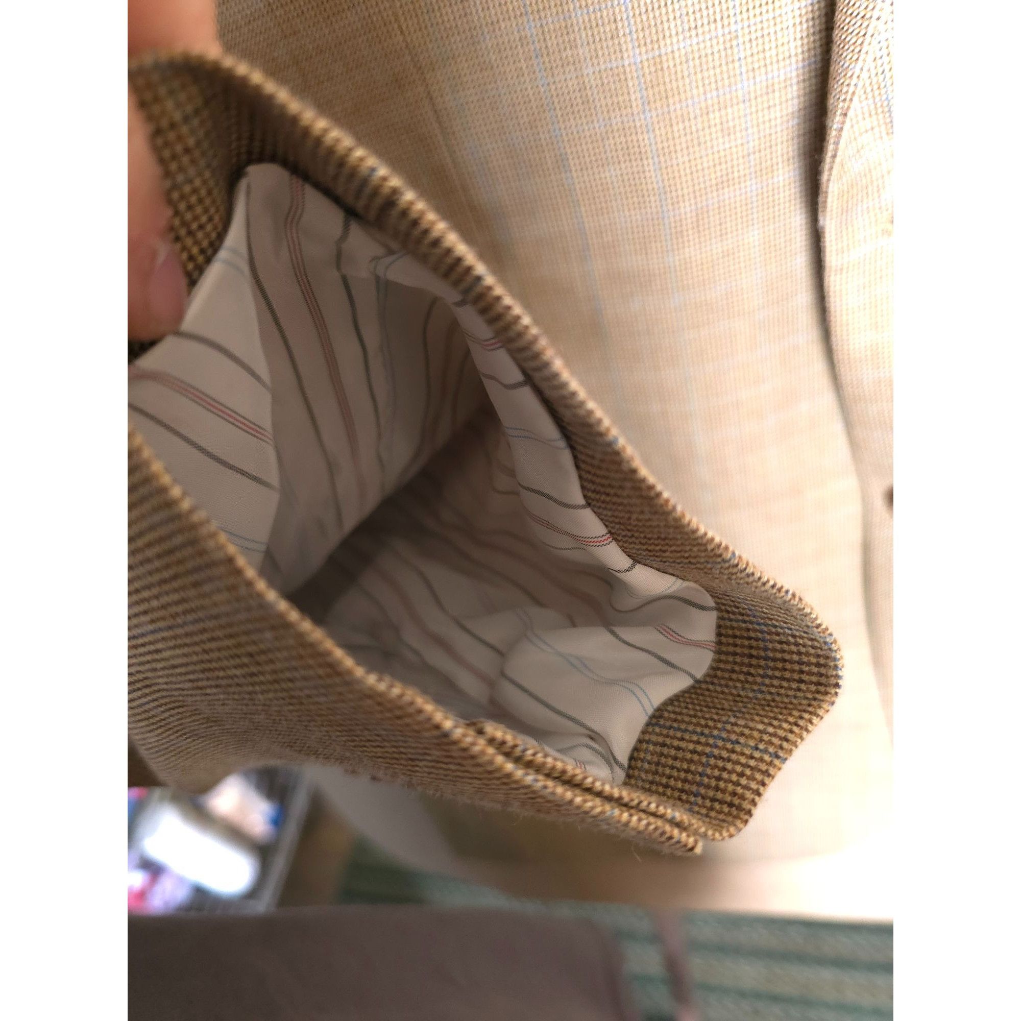 Ralph Lauren Ralph Lauren Mens wool Blazer 44R Silk lined Tan Herringbone Size 44R - 8 Thumbnail