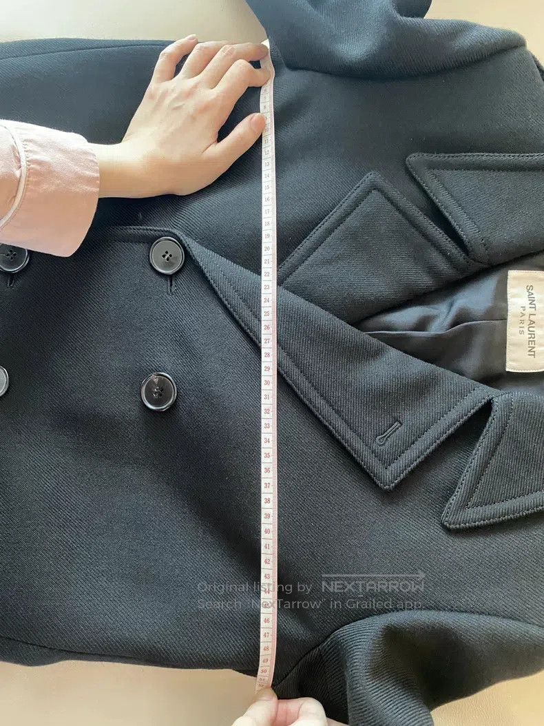 Saint Laurent Paris Saint Laurent Paris Black Double Breasted Wool Coat Size US M / EU 48-50 / 2 - 9 Thumbnail