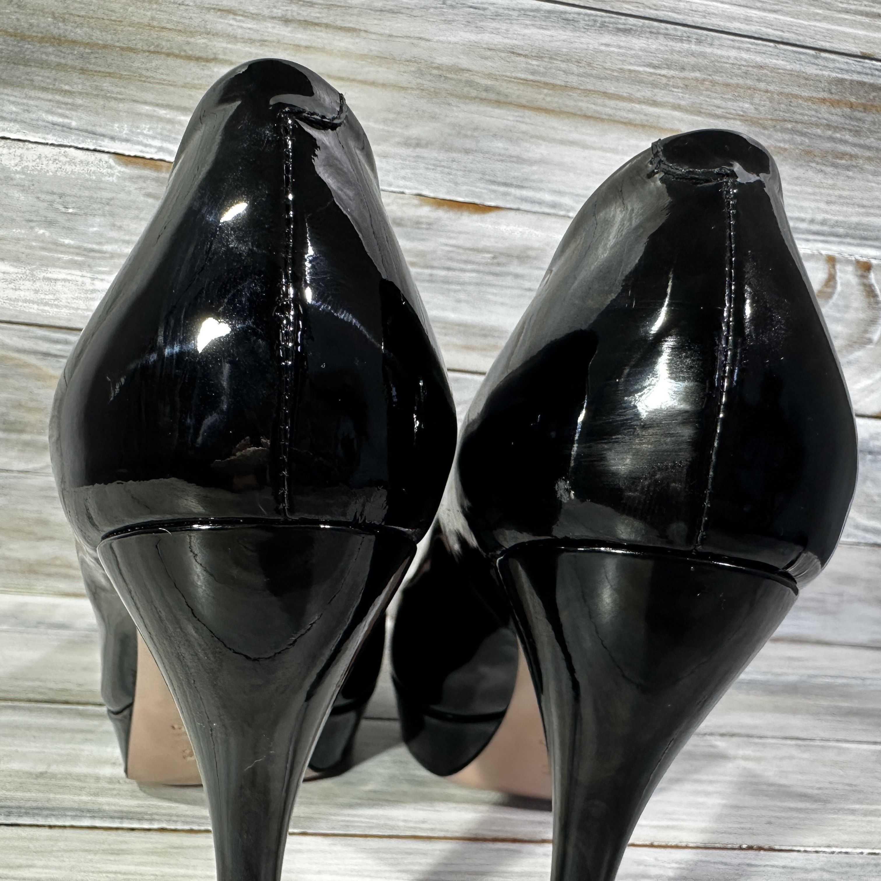 Gucci × Leather Gucci Patent Leather Heels Women's Shoes Black Made In Italy Size US 7.5 / IT 37.5 - 8 Thumbnail