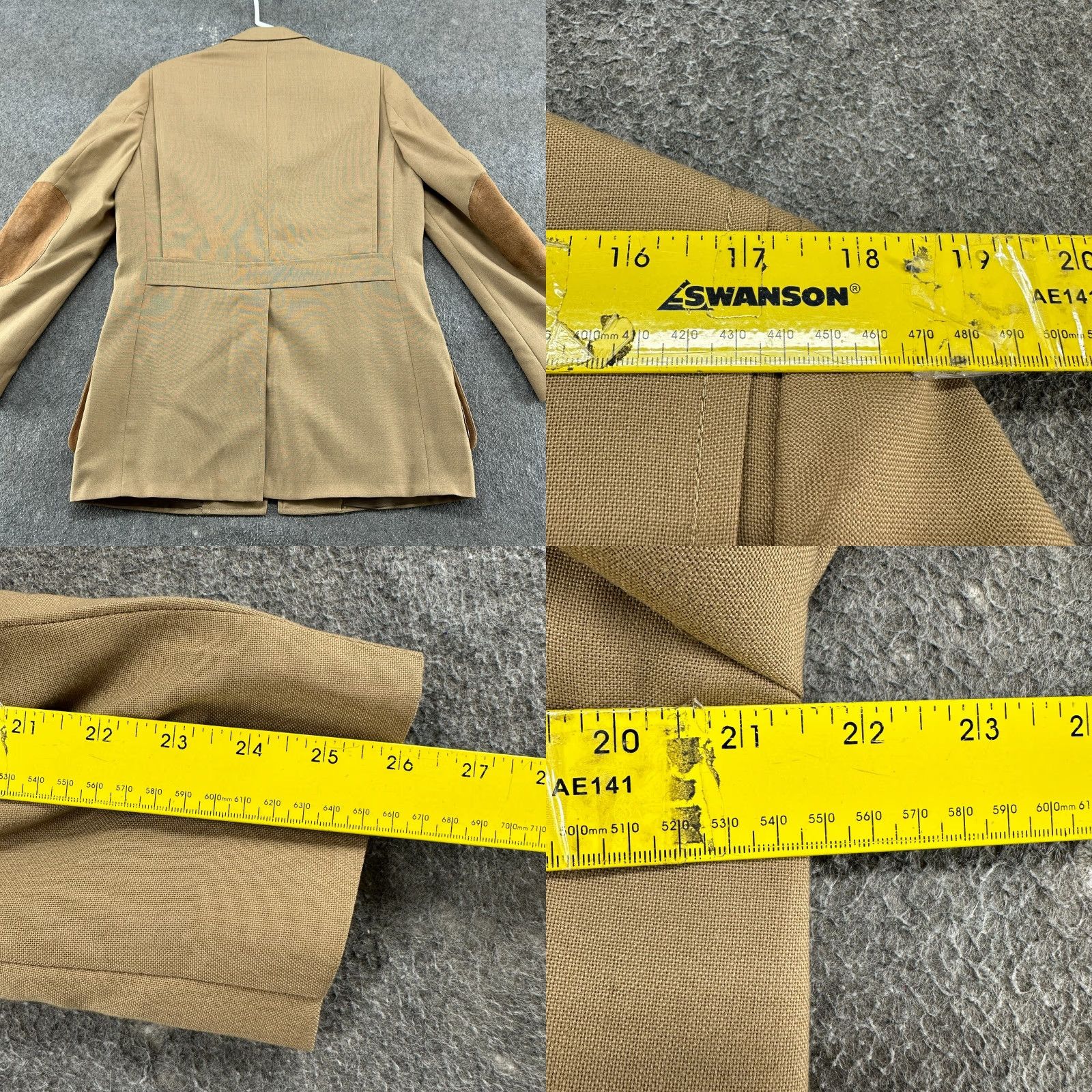 Eddie Bauer VINTAGE Eddie Bauer Jacket Mens 40L Long Beige Brown Blazer Sport Coat Leather Suede Overcoat Western Outdoor 70s Mens Size 40R - 8 Thumbnail