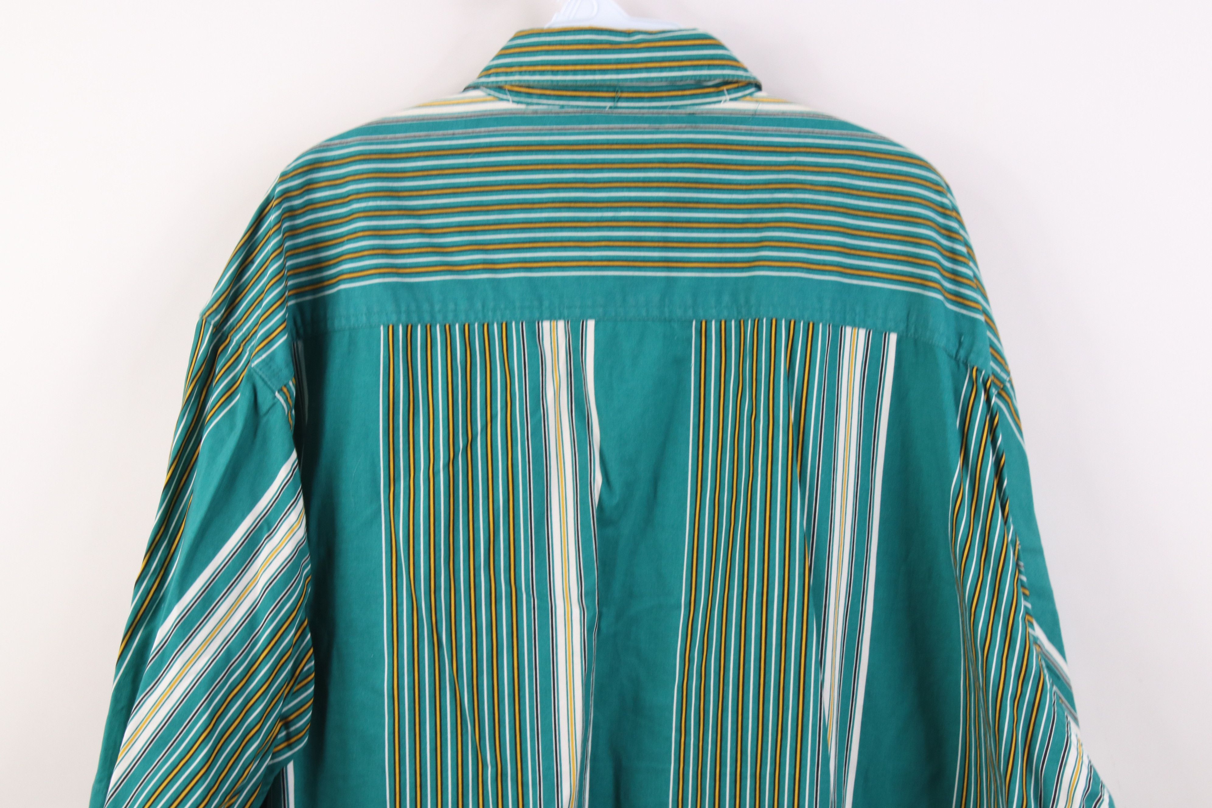 Vintage Vintage 90s Streetwear Striped Short Sleeve Button Shirt Size US XXL / EU 58 / 5 - 14 Thumbnail