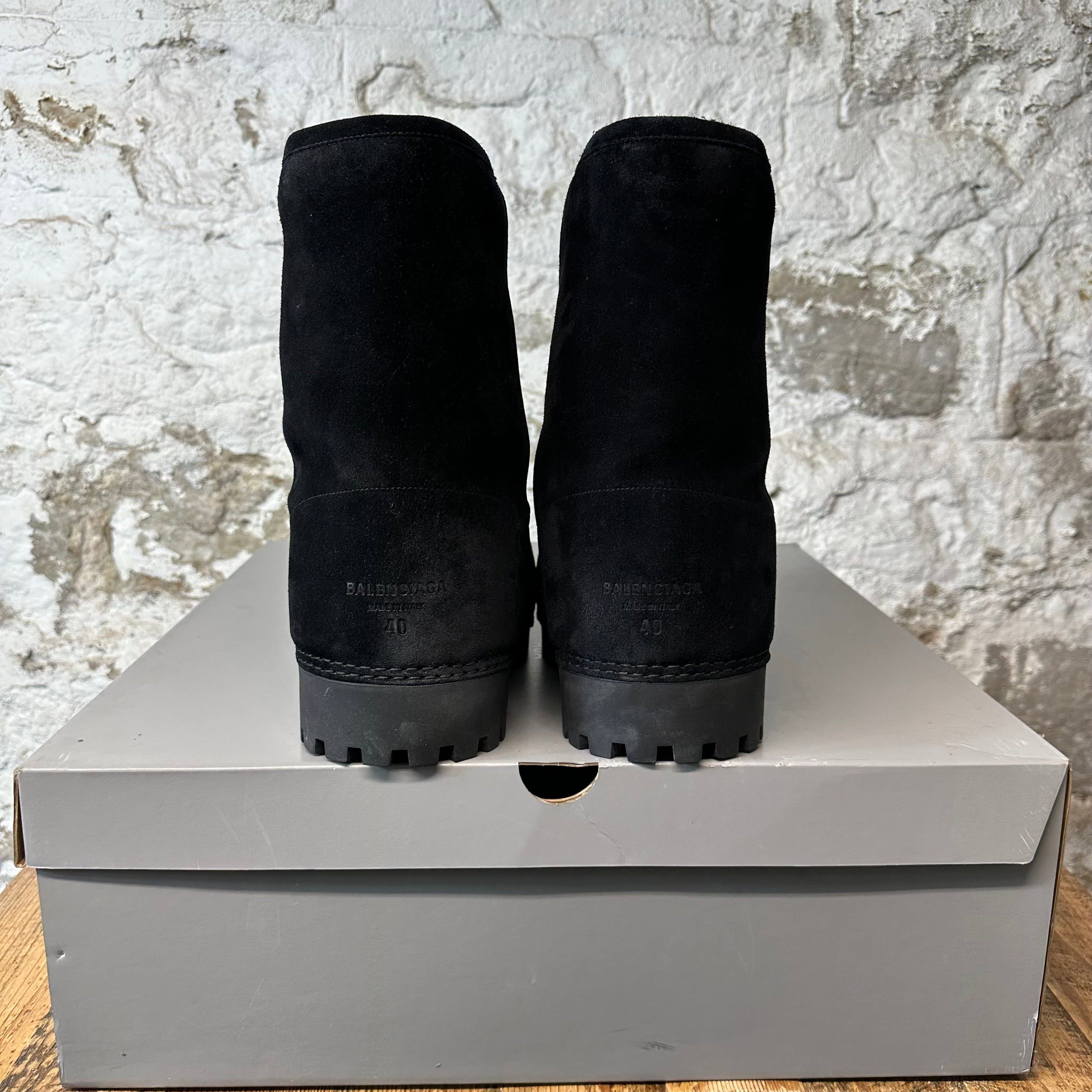 Balenciaga Balenciaga Alaska Fur High Suede Black Boot Sz 7 (40) Size US 7 / EU 40 - 6 Thumbnail