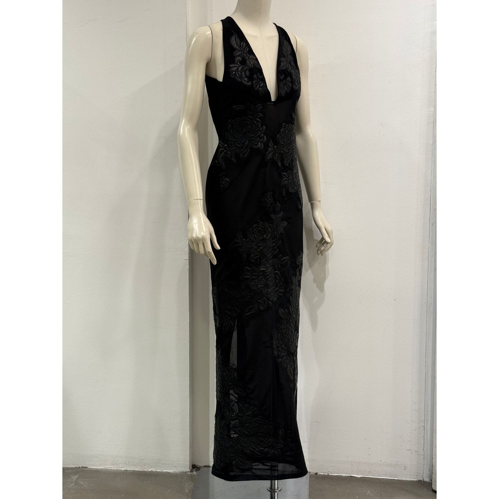 Roberto Cavalli A/W2002 Roberto Cavalli runway floral patches sheer dress Size S / US 4 / IT 40 - 6 Thumbnail