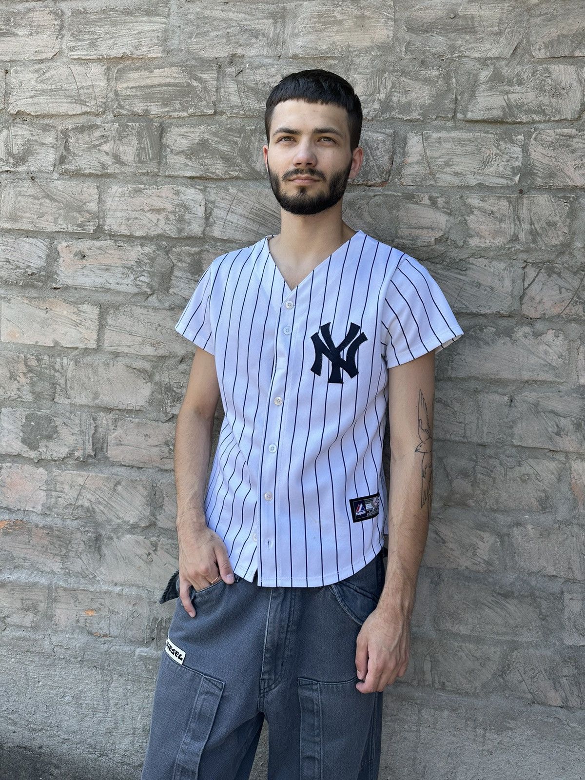 Majestic × New York Yankees Vintage 90s MLB New York Yankees Majestic Jersey Size US L / EU 52-54 / 3 - 2 Thumbnail