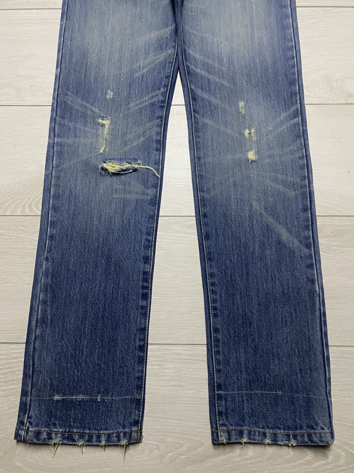 Japanese Brand Vintage Japanese Brand Whisker Distressed Skinny Jeans Size US 32 / EU 48 - 5 Thumbnail