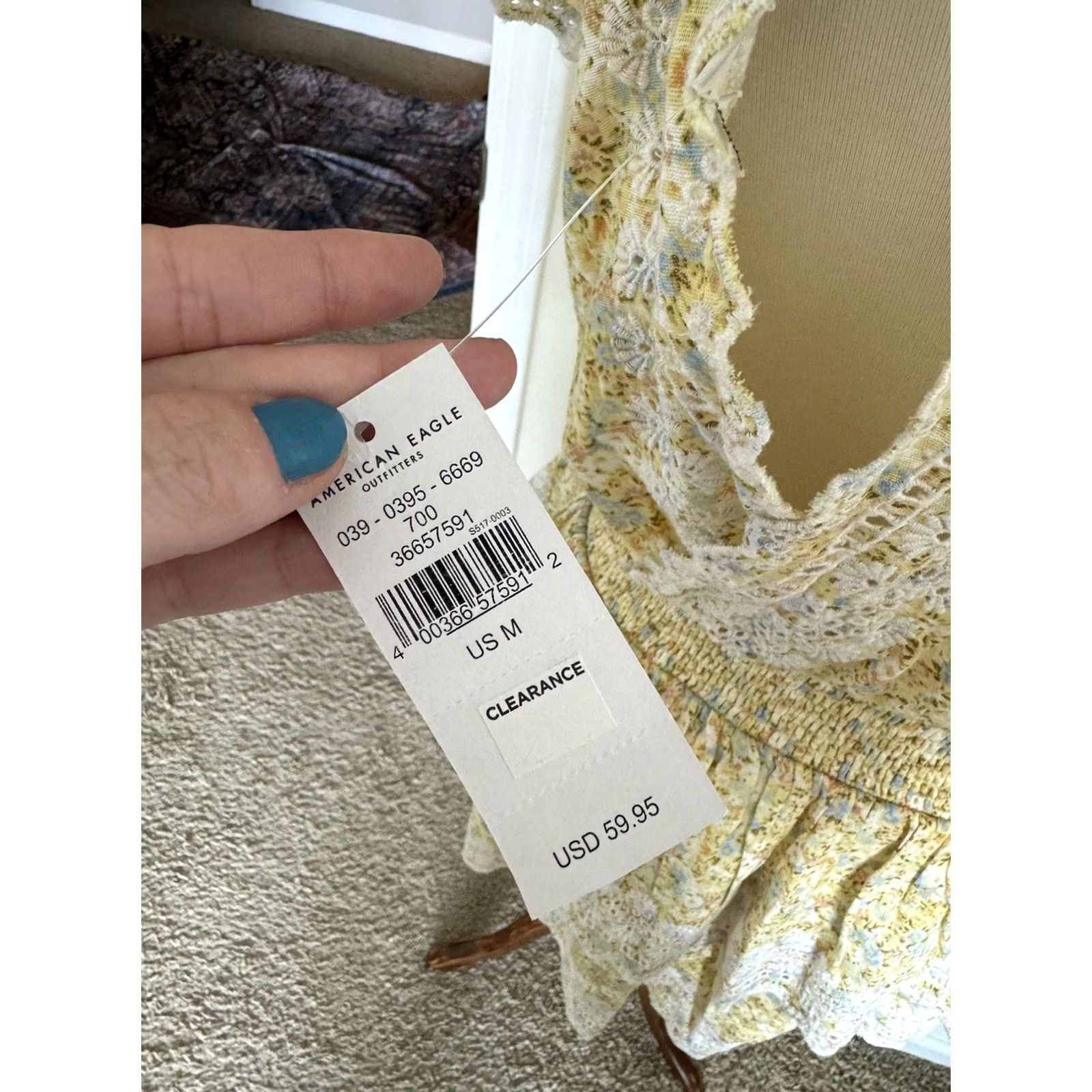 American Eagle Outfitters American Eagle Women's Floral Ruffle Tiered Mini Dress Yellow Med Size M / US 6-8 / IT 42-44 - 7 Thumbnail