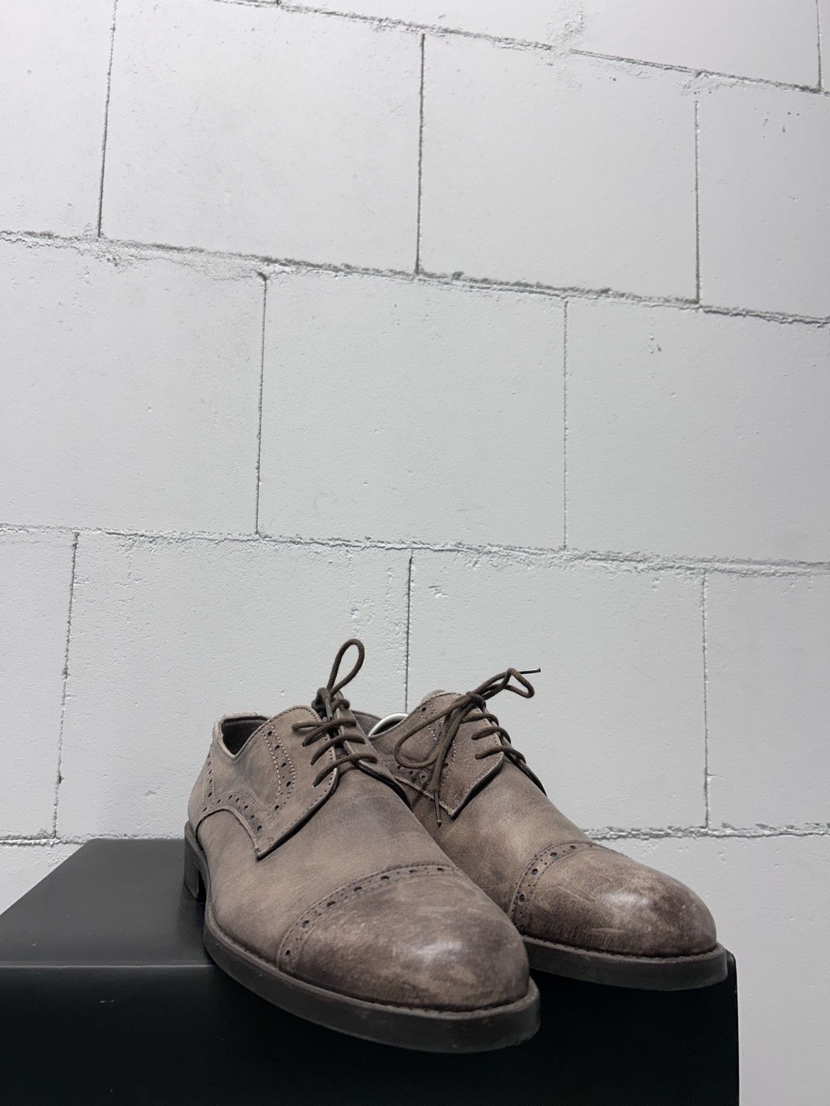 Genuine Leather × Gianni Valentino Gianni Russo Leather Brogue Shoes Size US 11 / EU 44 - 3 Thumbnail