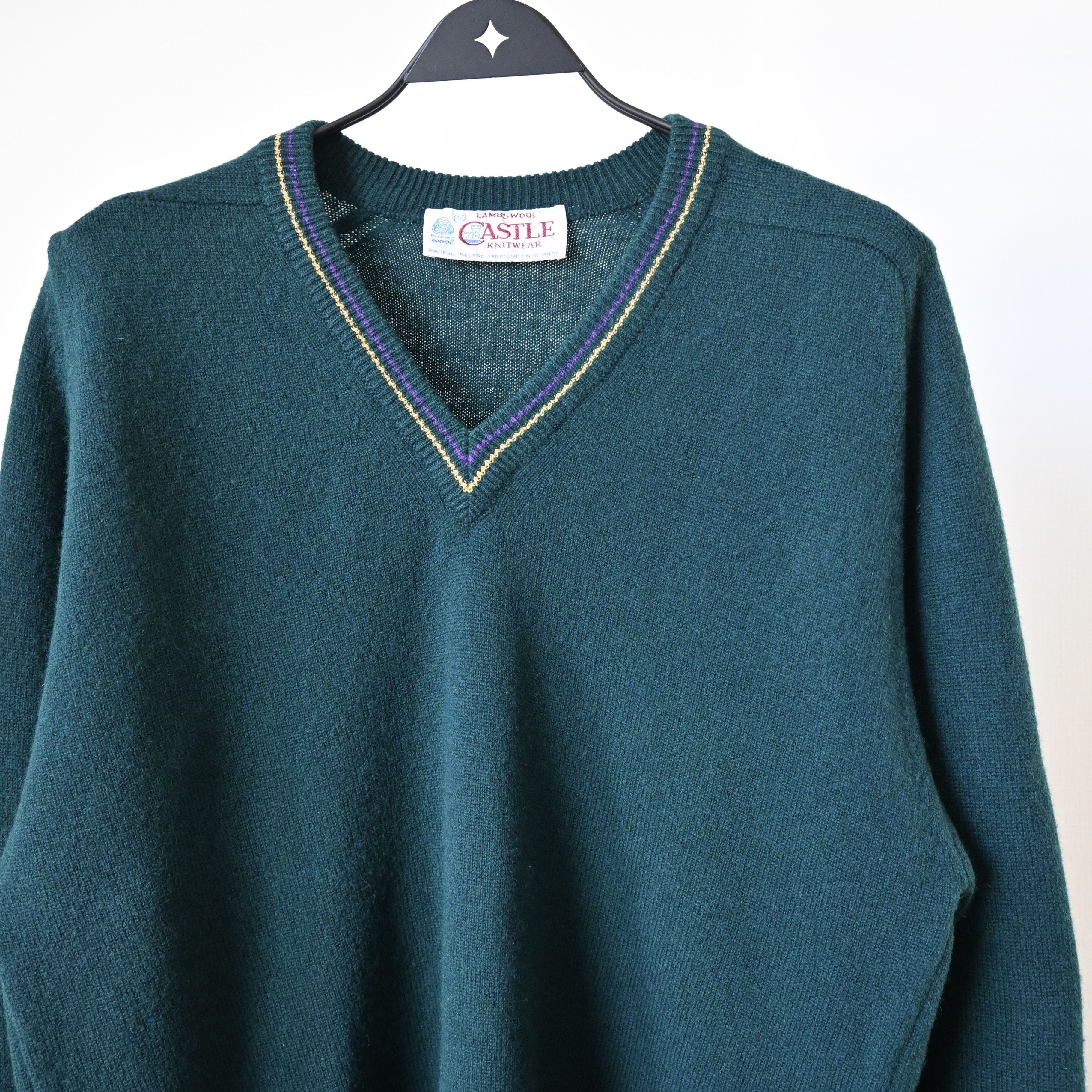 Vintage VTG 1990s CASTLE KNITWEAR lambs wool sweater made in Ireland Size US L / EU 52-54 / 3 - 6 Thumbnail