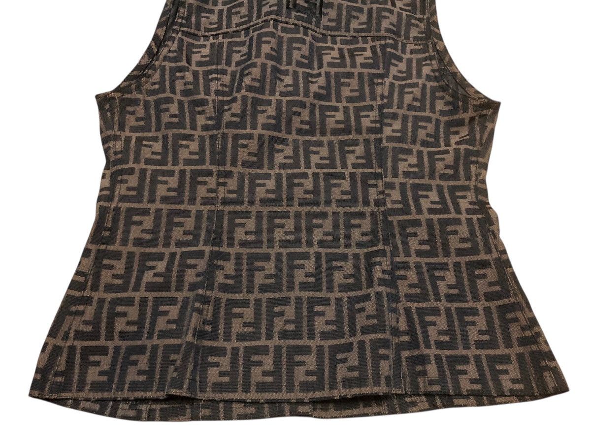 Fendi Vintage FENDI ROMA Zucca Brown Monogram Jeans Vest Jacket Size L / US 10 / IT 46 - 4 Thumbnail