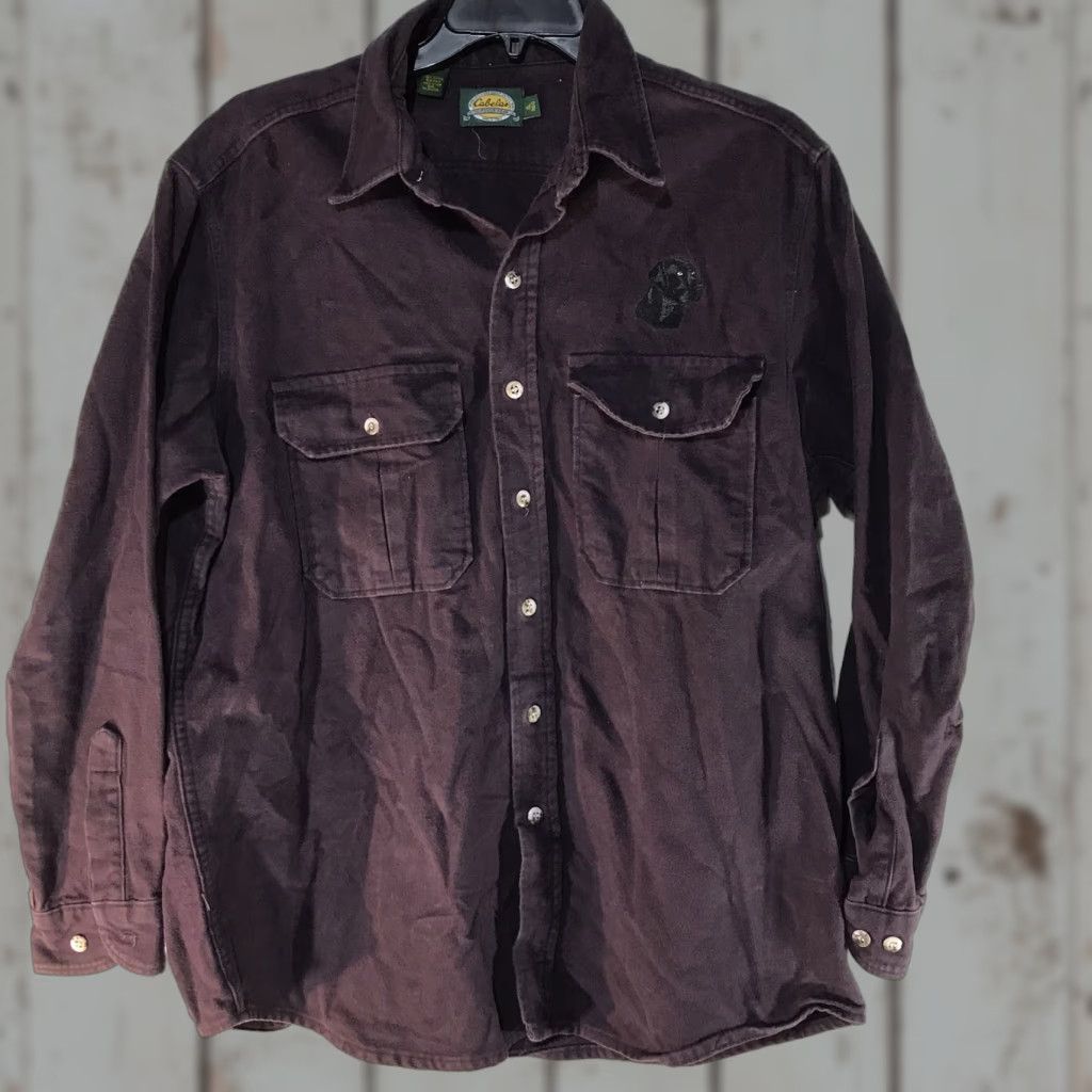 Vintage VINTAGE Cabela's Men's Flannel Shirt XL Purple Long Sleeve Button-Up Casual Outdoor Winter 100% Cotton Size US XL / EU 56 / 4 - 1 Thumbnail