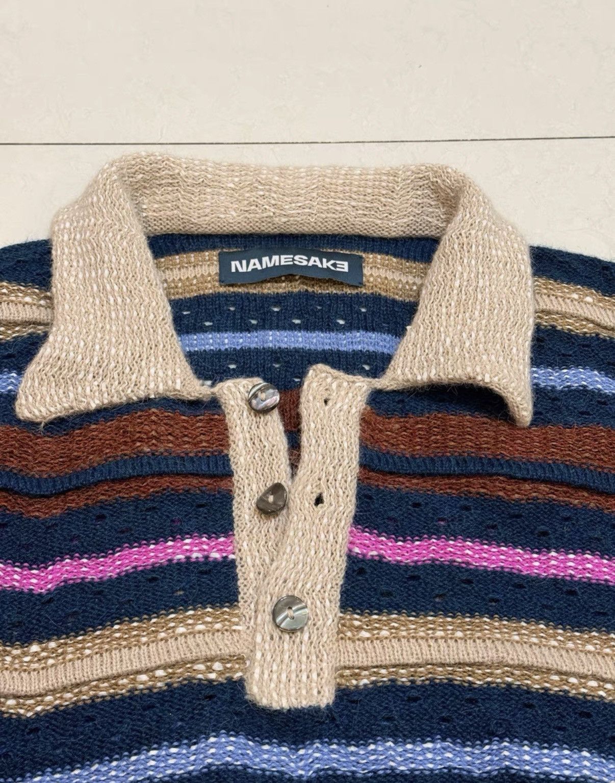 NAMESAKE Namesake Colorful Striped Polo Shirt Size US L / EU 52-54 / 3 - 2 Thumbnail