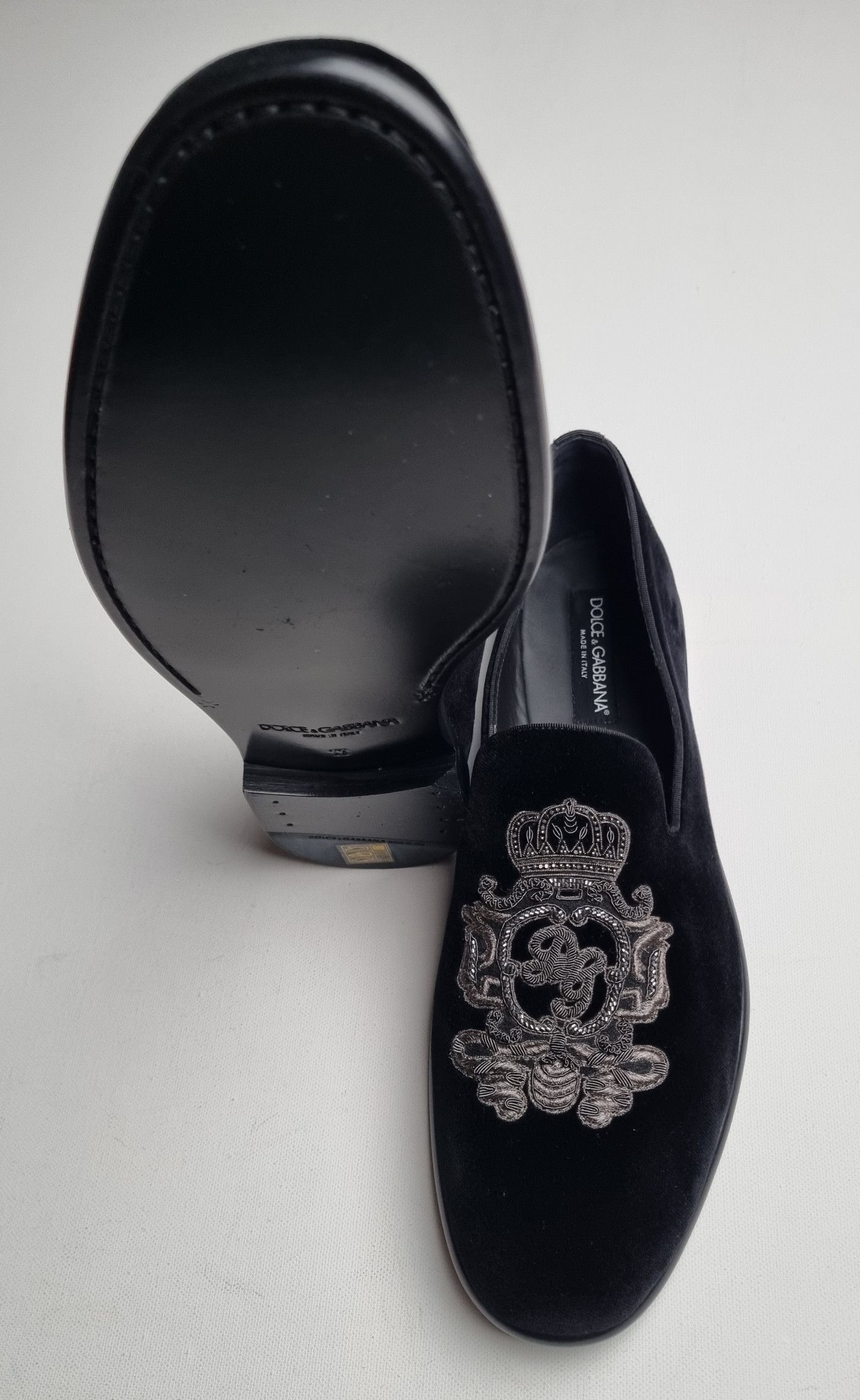 Dolce & Gabbana Dolce & Gabbana Velvet Slippers Size EU 45 Size US 12 / EU 45 - 5 Thumbnail