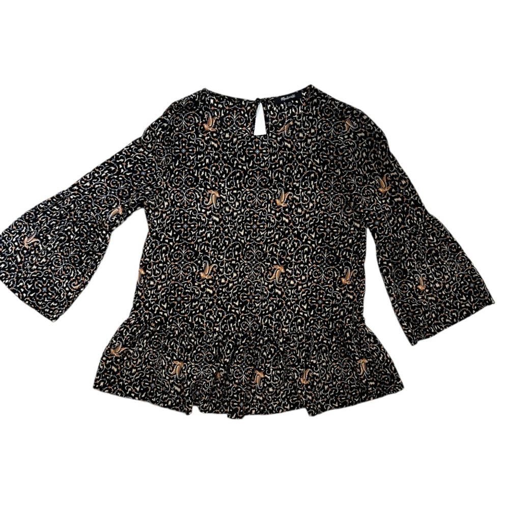 Madewell Madewell l Silk Fiesta Paisley Bell-Sleeve Top XS Size XS / US 0-2 / IT 36-38 - 4 Thumbnail