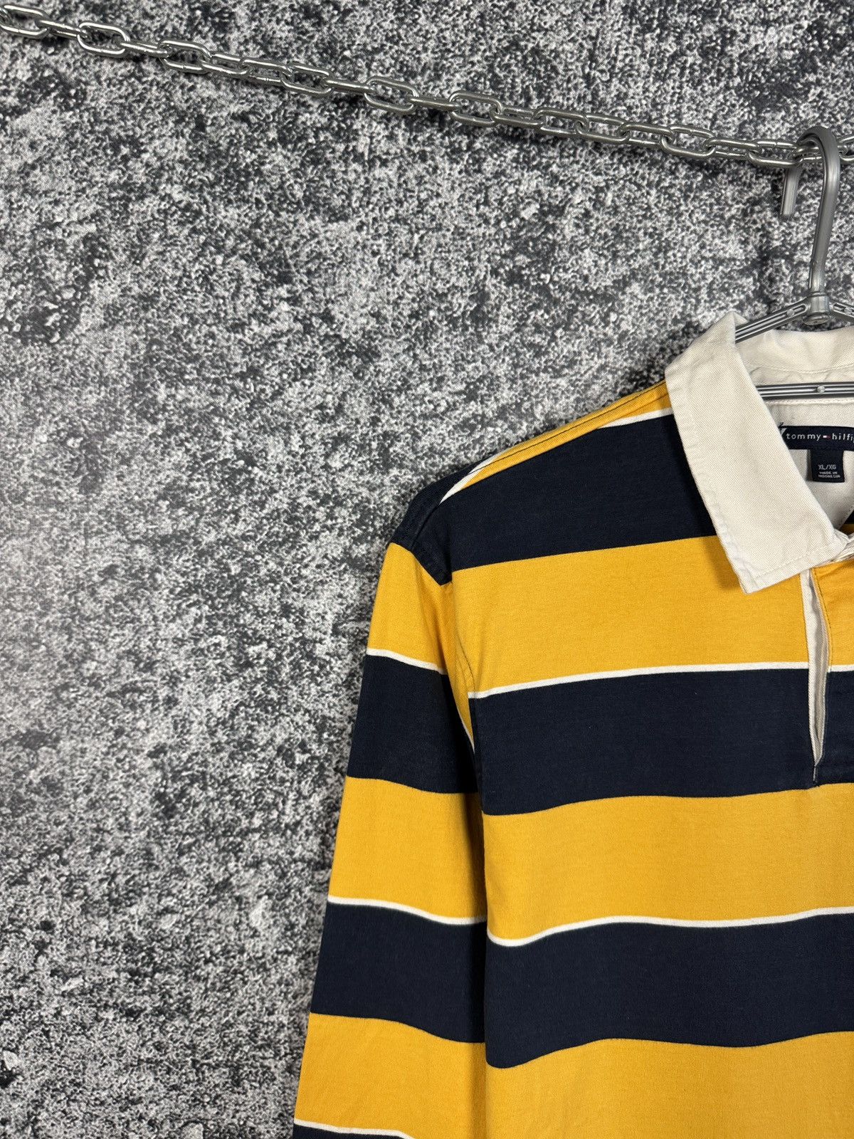 Tommy Hilfiger Tommy Hilfiger Polo Long Sleeve Striped Rugby Shirt Size XL Size XL / US 12-14 / IT 48-50 - 3 Thumbnail
