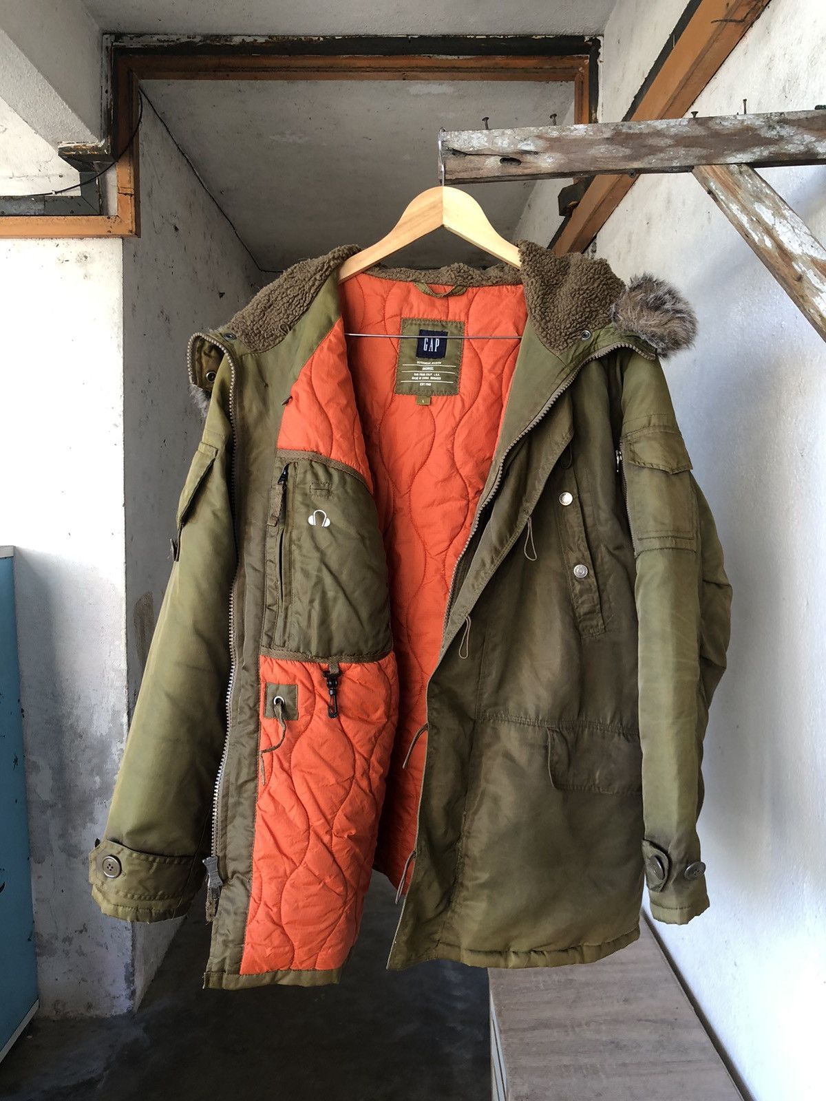 Gap Vintage Gap Snorkel Military Distressed Parka Jacket Size US L / EU 52-54 / 3 - 4 Thumbnail