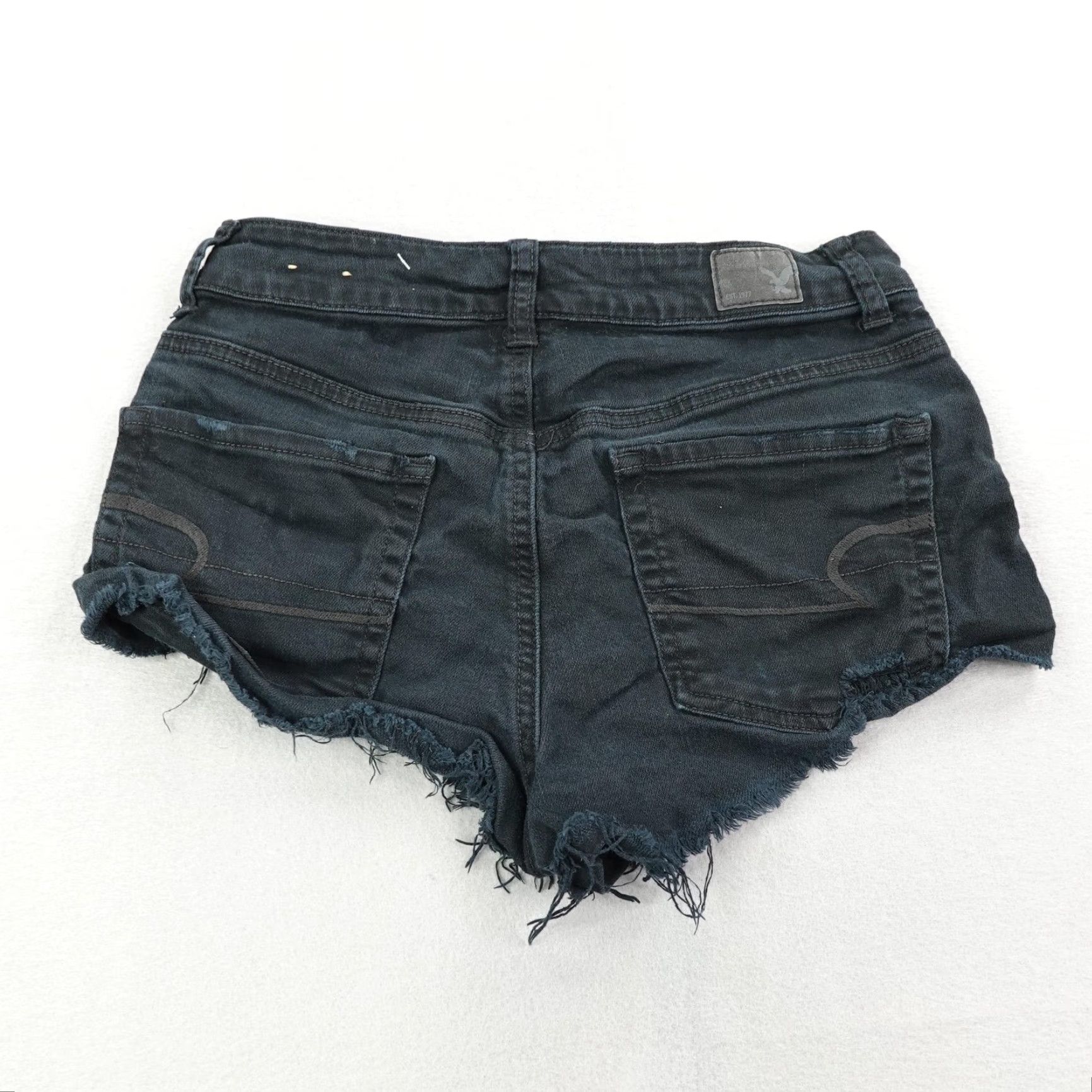 American Eagle Outfitters VINTAGE American Eagle Shorts Women’s 6 Denim Hi-Rise Festival Micro Mini Distressed Black Streetwear Size 28" / US 6 / IT 42 - 3 Thumbnail