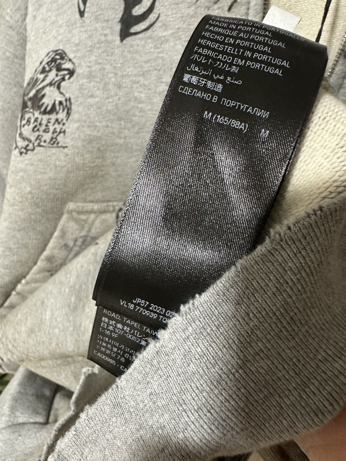 Balenciaga Balenciaga Tattoo zip hoodie grey Size US M / EU 48-50 / 2 - 7 Thumbnail