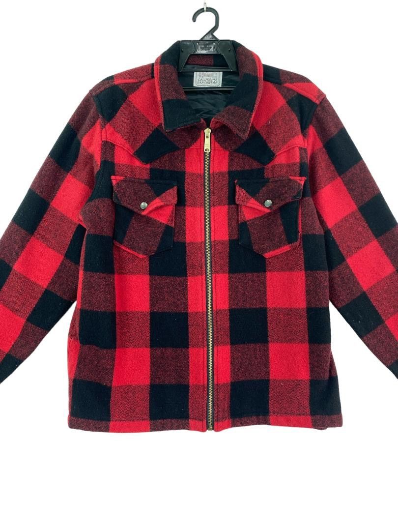 Vintage Vtg 90s H BAR C Californa Ranchwear checkered wool jacket Size US M / EU 48-50 / 2 - 2 Thumbnail