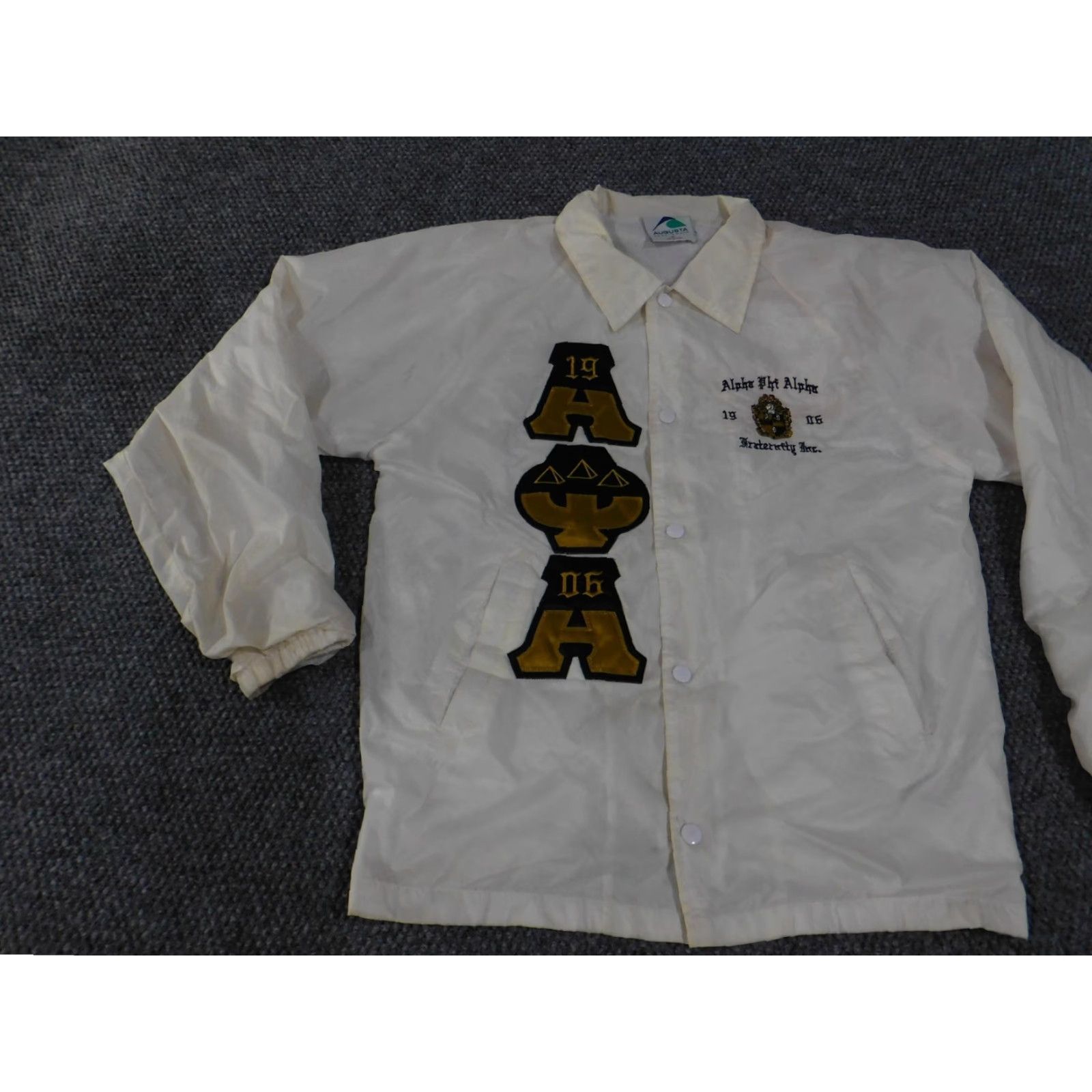 Augusta Sportswear VINTAGE Alpha Phi Alpha Jacket Mens Medium Augusta Embroidered Fraternity 1906 Greek Size US M / EU 48-50 / 2 - 3 Thumbnail