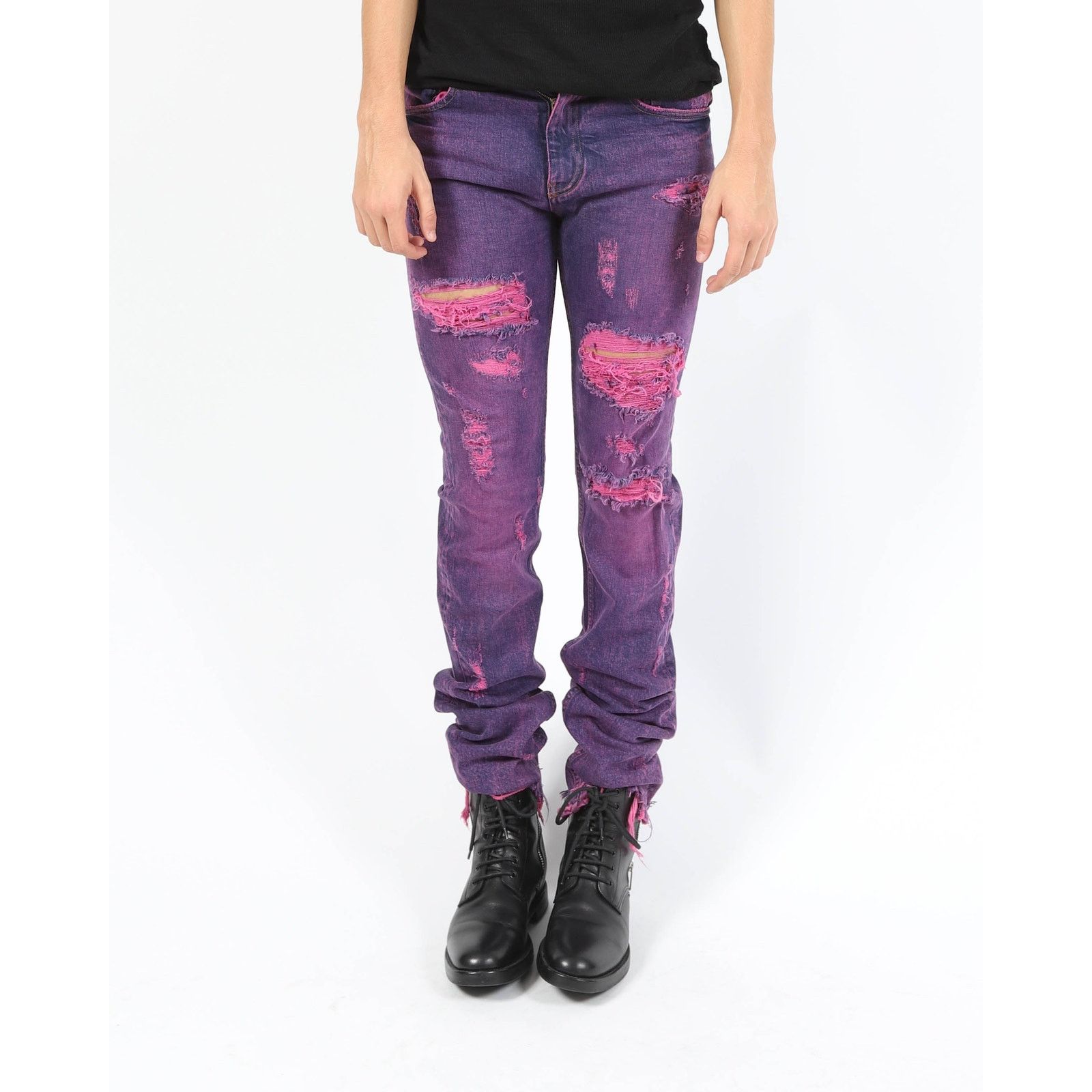 Calvin Klein 205W39NYC SS19 Purple Distressed Denim Sample Size US 30 / EU 46 - 6 Thumbnail