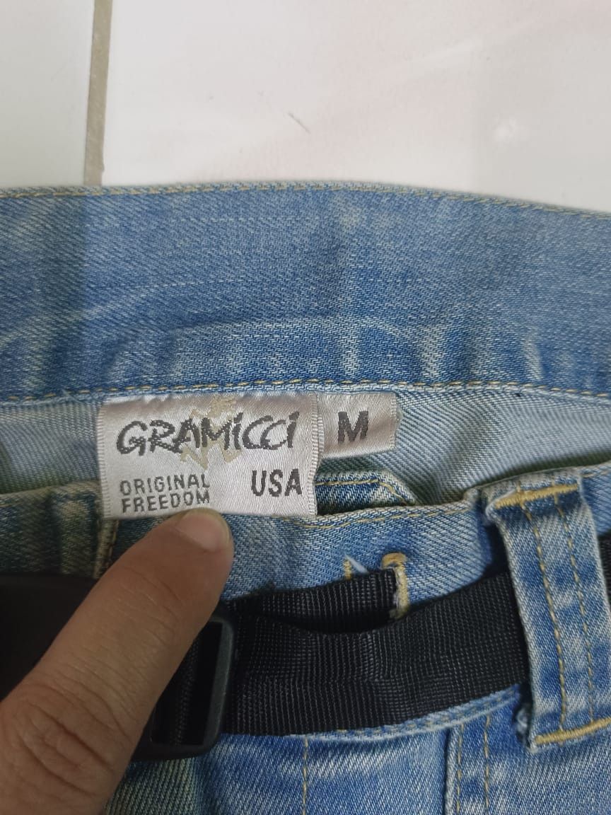 Gramicci × Vintage W33 Gramicci USA Single Belt Faded Blue Denim Jeans Retro Size US 33 - 5 Thumbnail