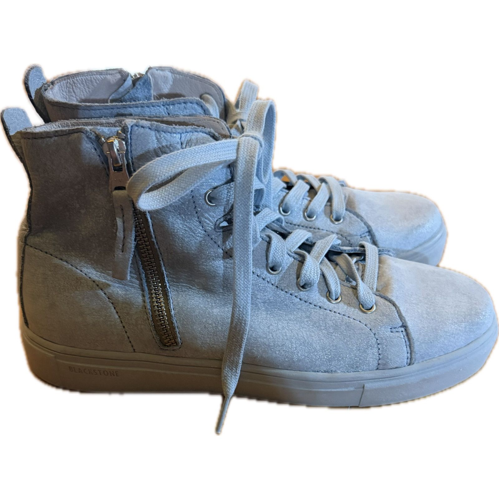 Blackstone Blackstone Women's High-Top Sneakers Blue Side $195 MSRP 9.5 Size US 9.5 / IT 39.5 - 3 Thumbnail