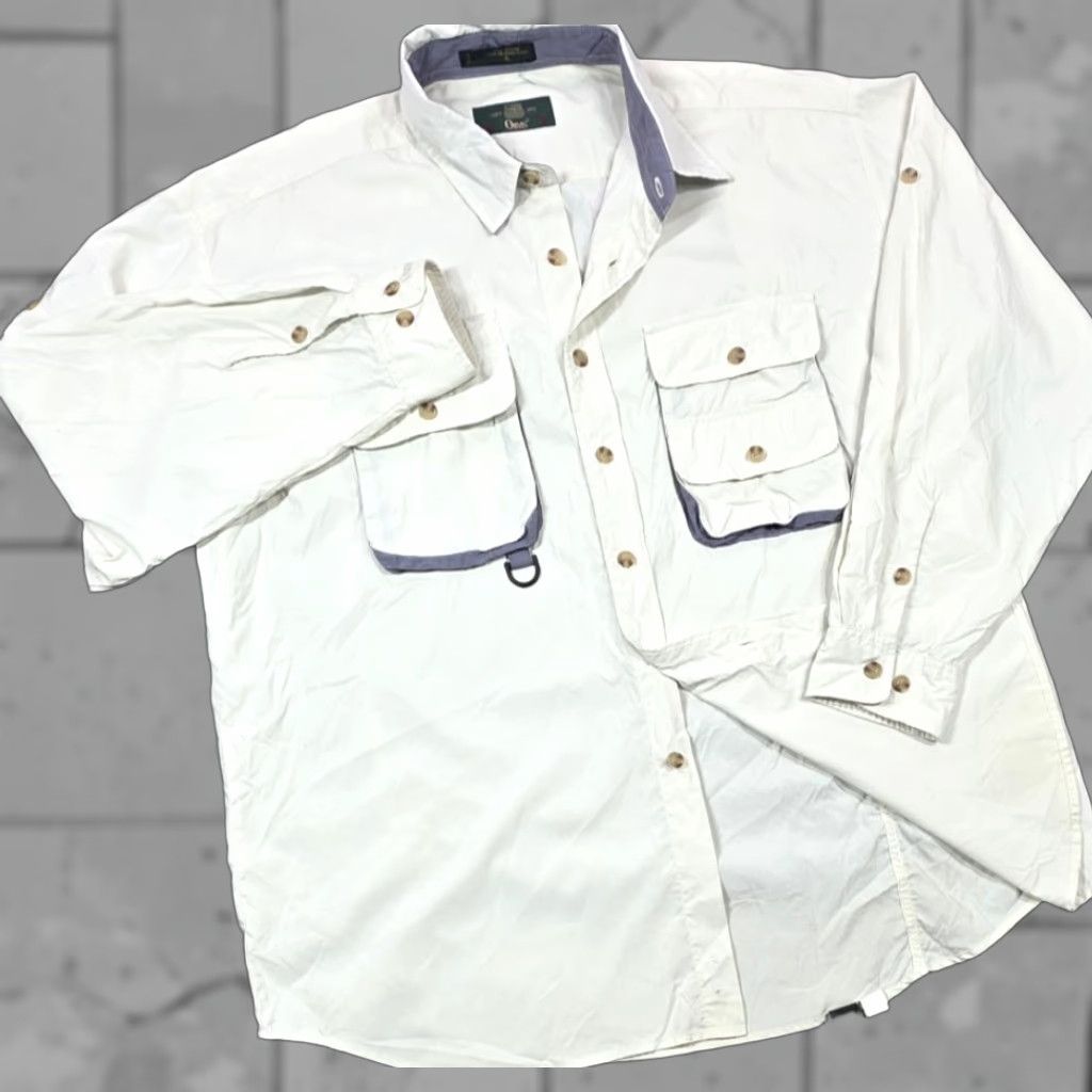 Orvis Orvis Shirt Button-Up Fisherman XL Gray Nylon 90s Vintage Mens Size US XL / EU 56 / 4 - 1 Thumbnail