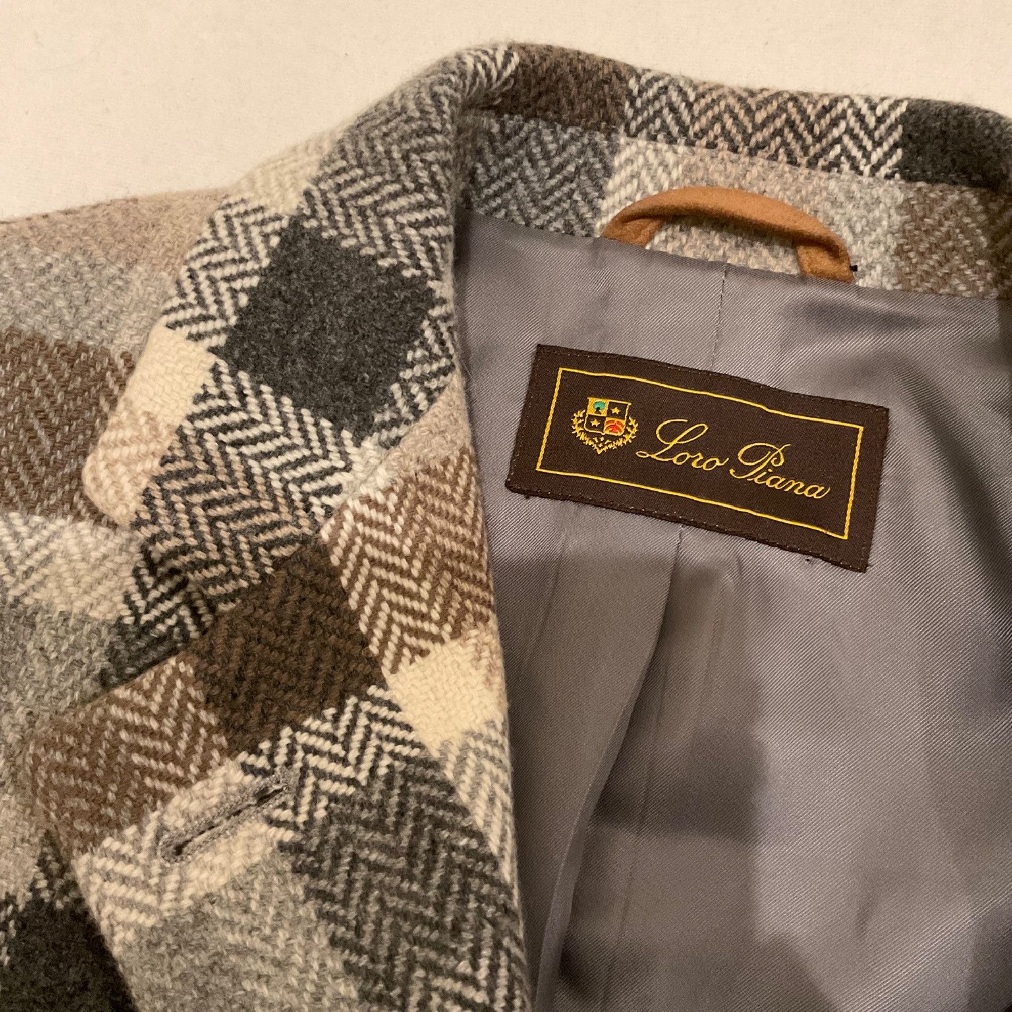 Loro Piana Loro Piana herringbone wool brown grey plaid check women lon Size XS / US 0-2 / IT 36-38 - 3 Thumbnail